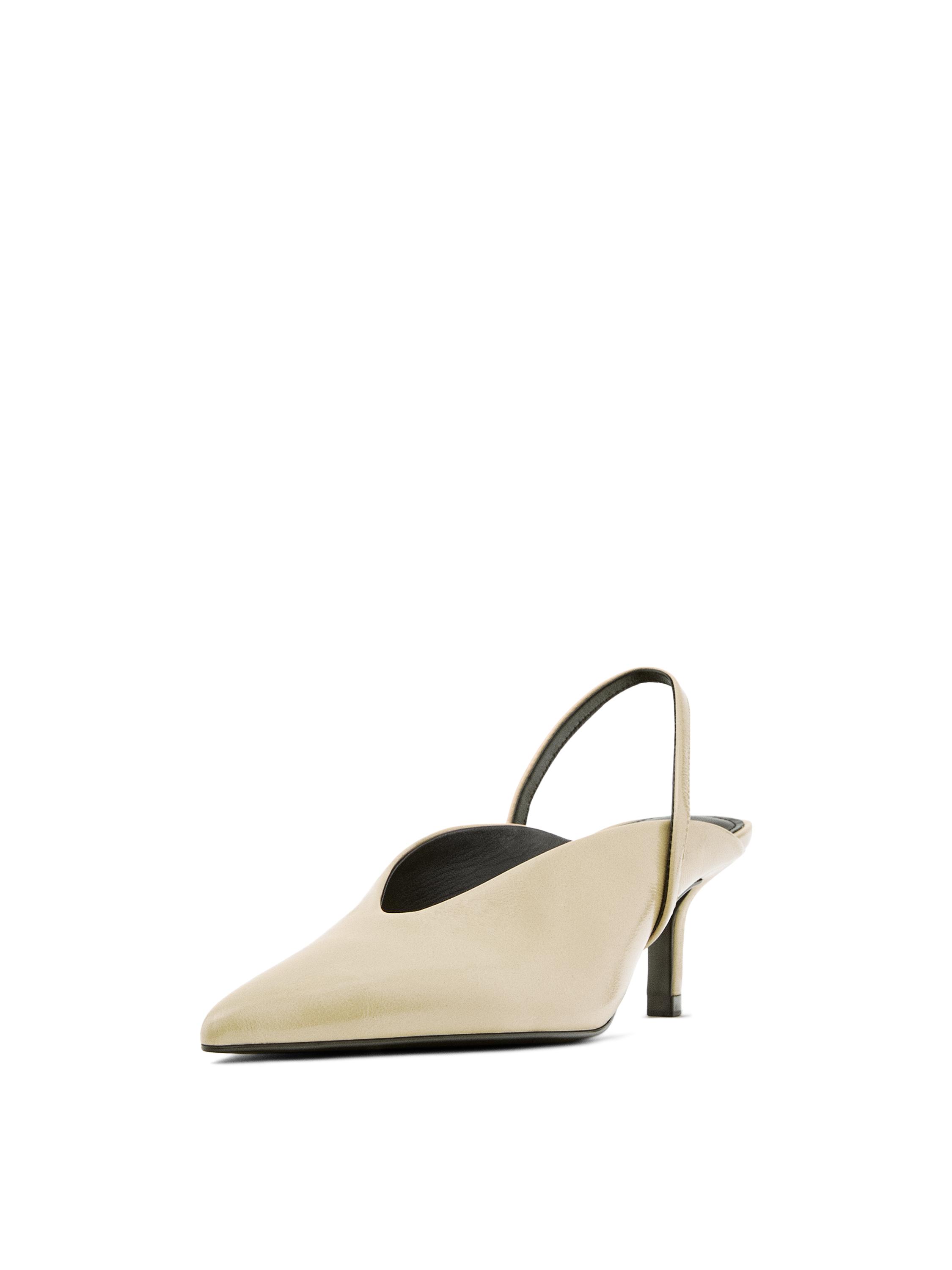 High-heel slingback shoes — CREAM