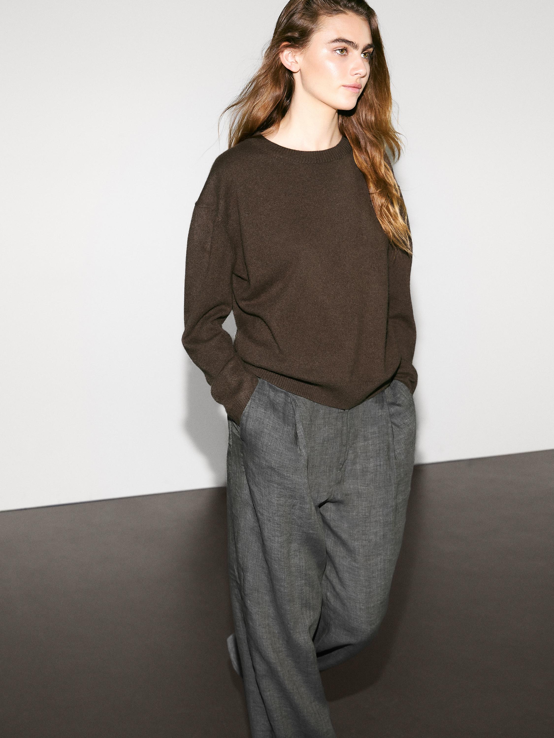 Crewneck jumper 100% cashmere