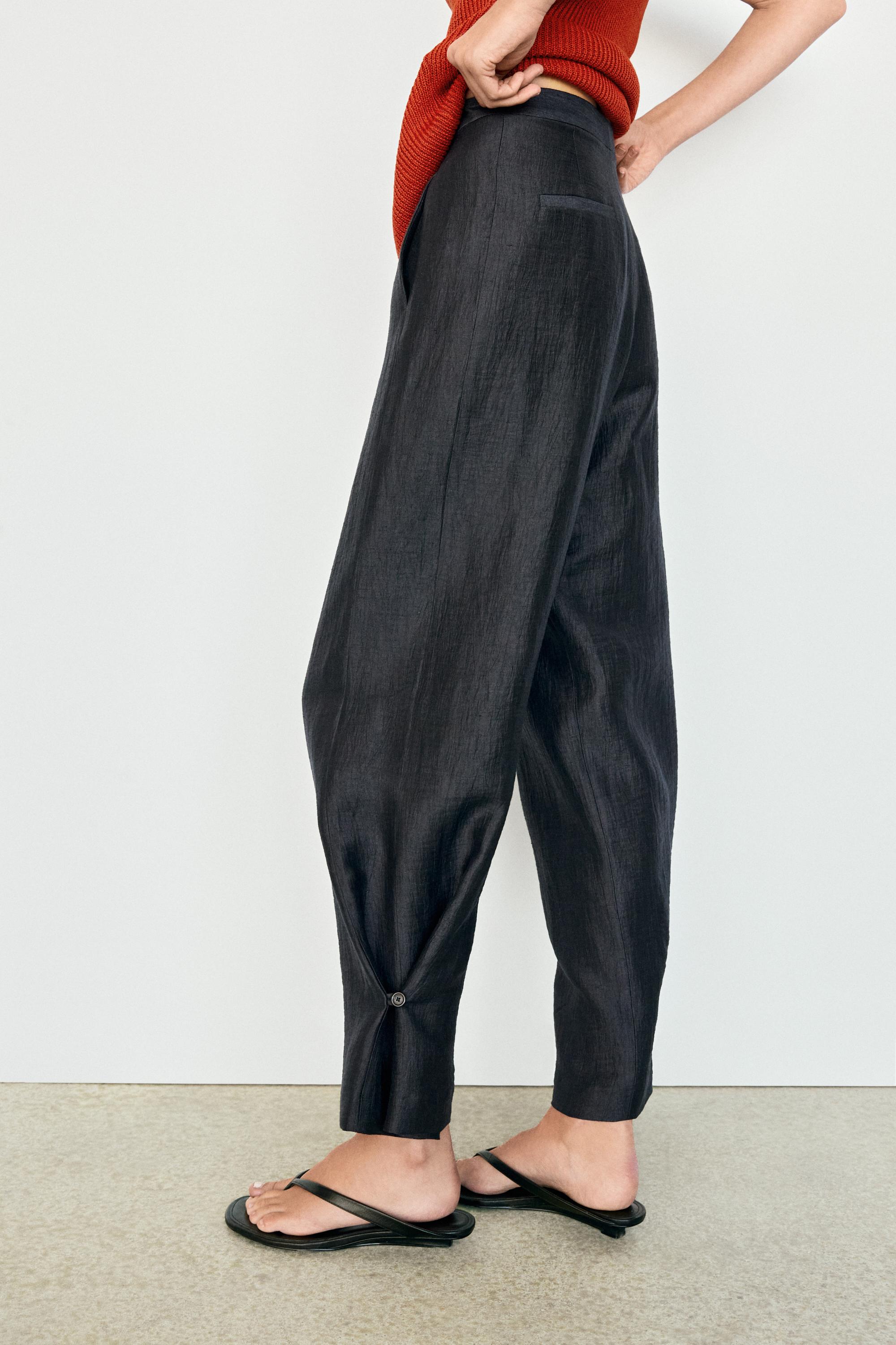 Trousers with gathered hems — Dark Blue