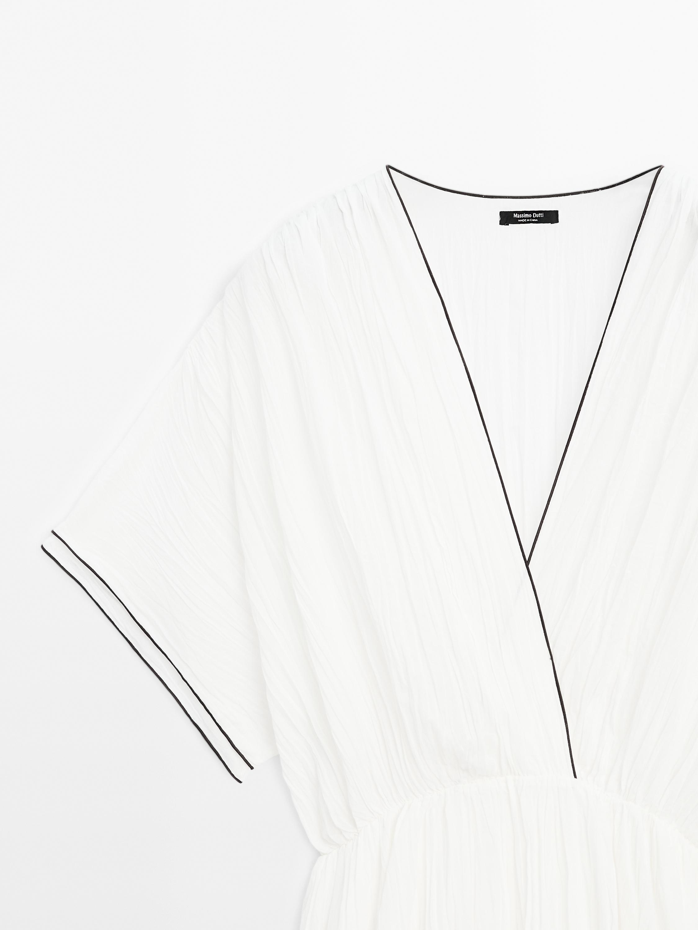 Robe longue plissée contrastante