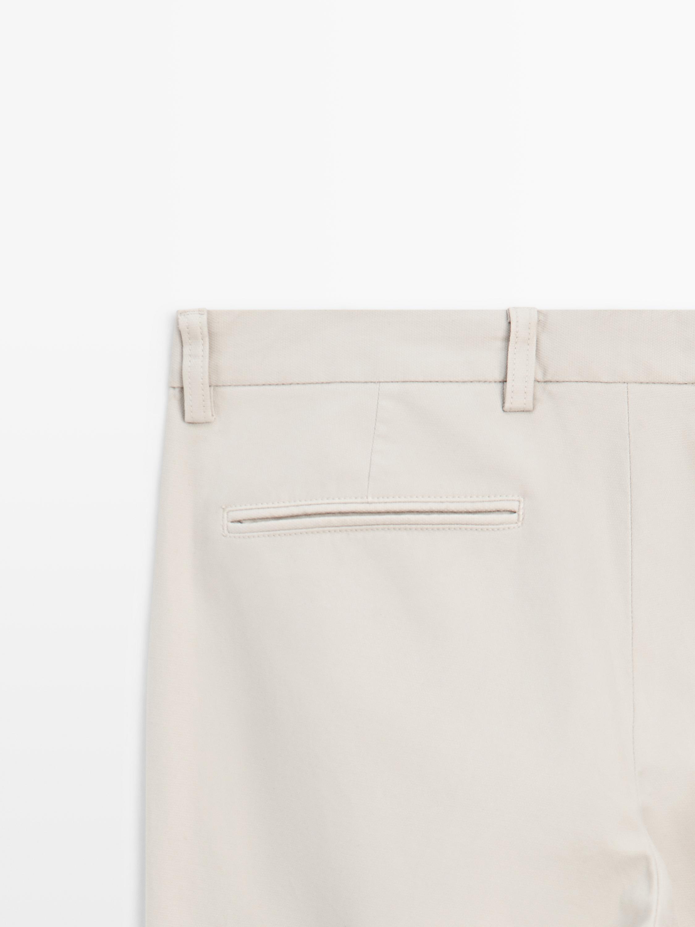 Slim fit textured trousers