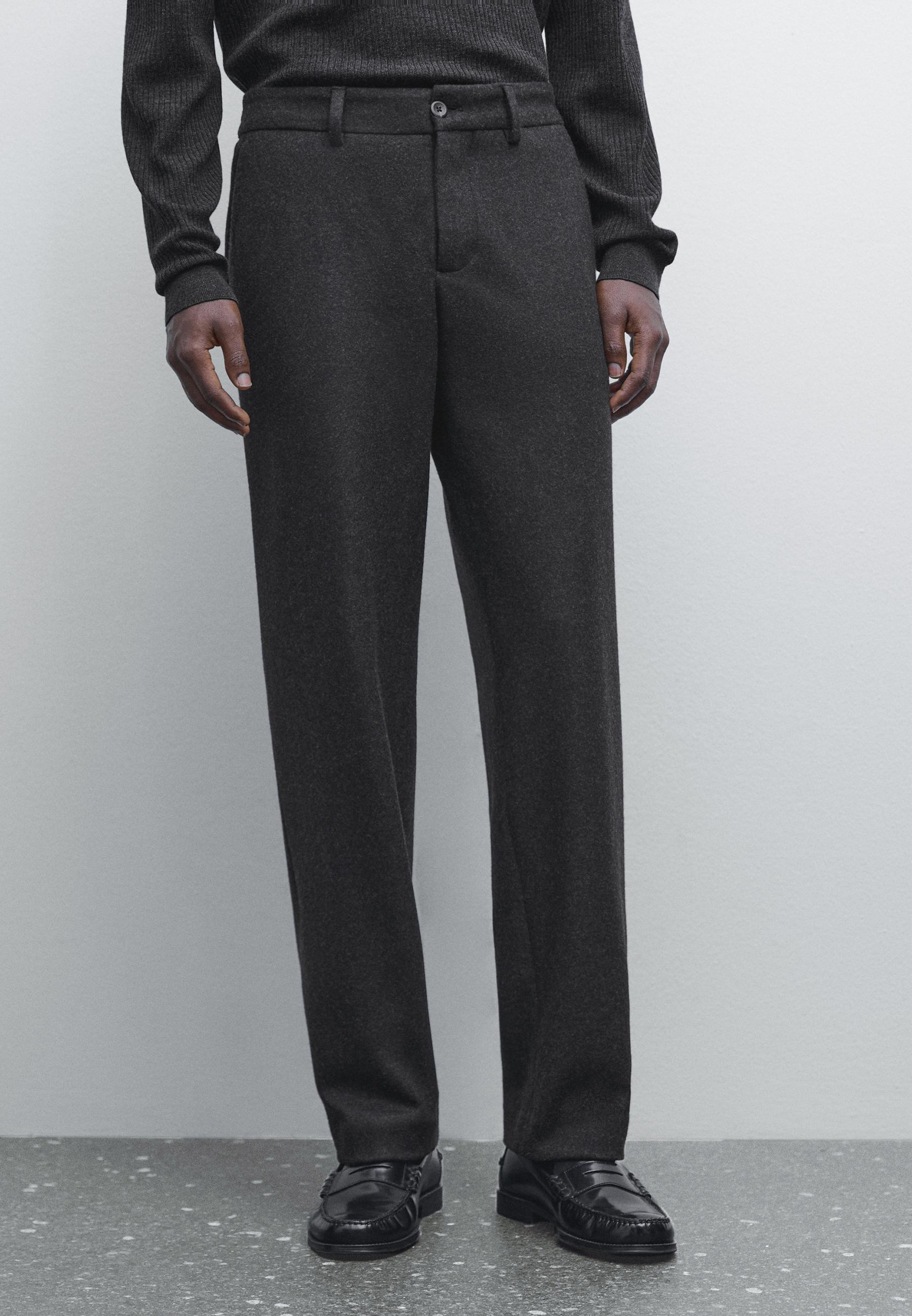 Wool blend trousers — CHARCOAL