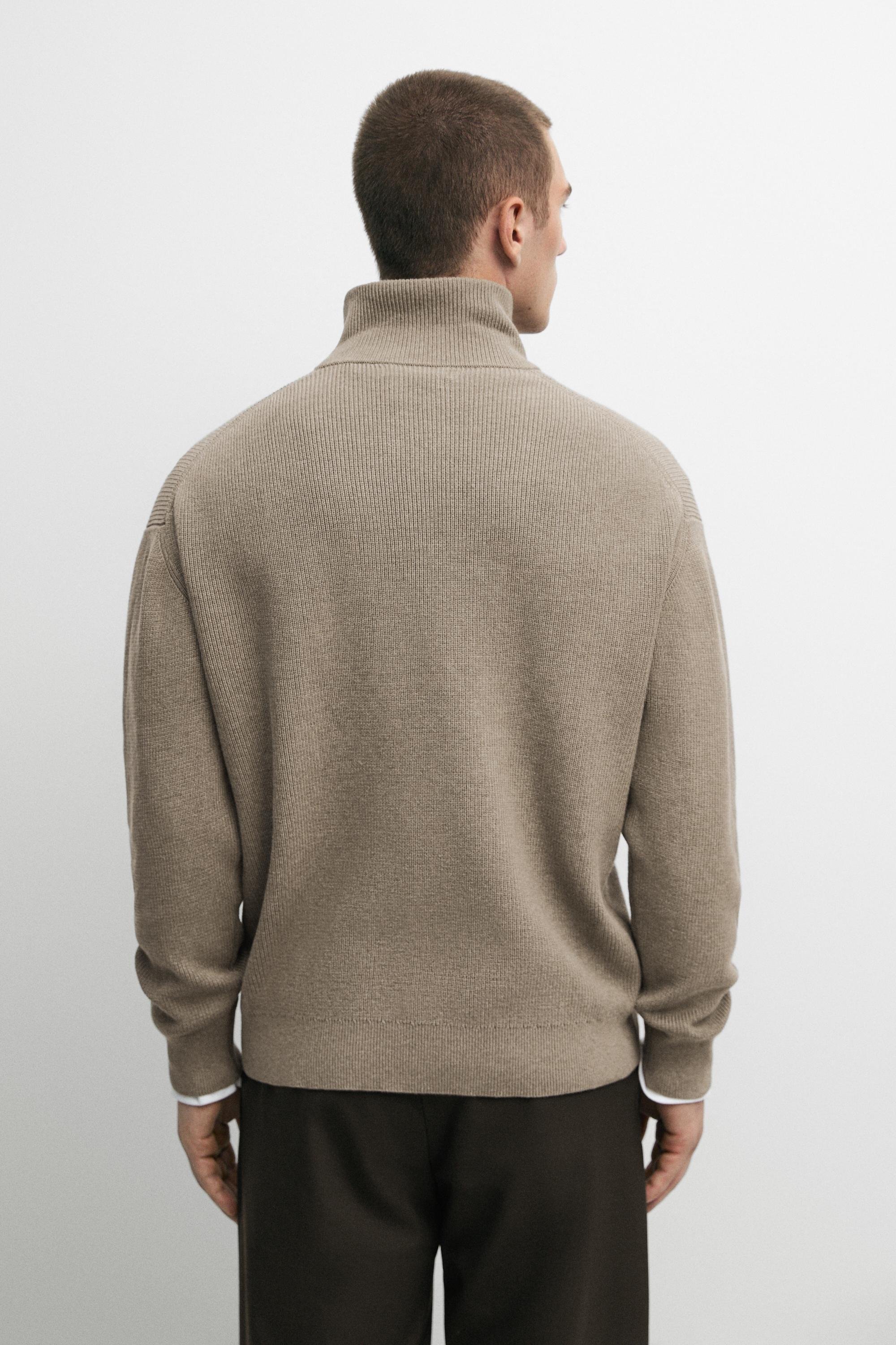 100% cotton ribbed knit cardigan — MARINE GREEN