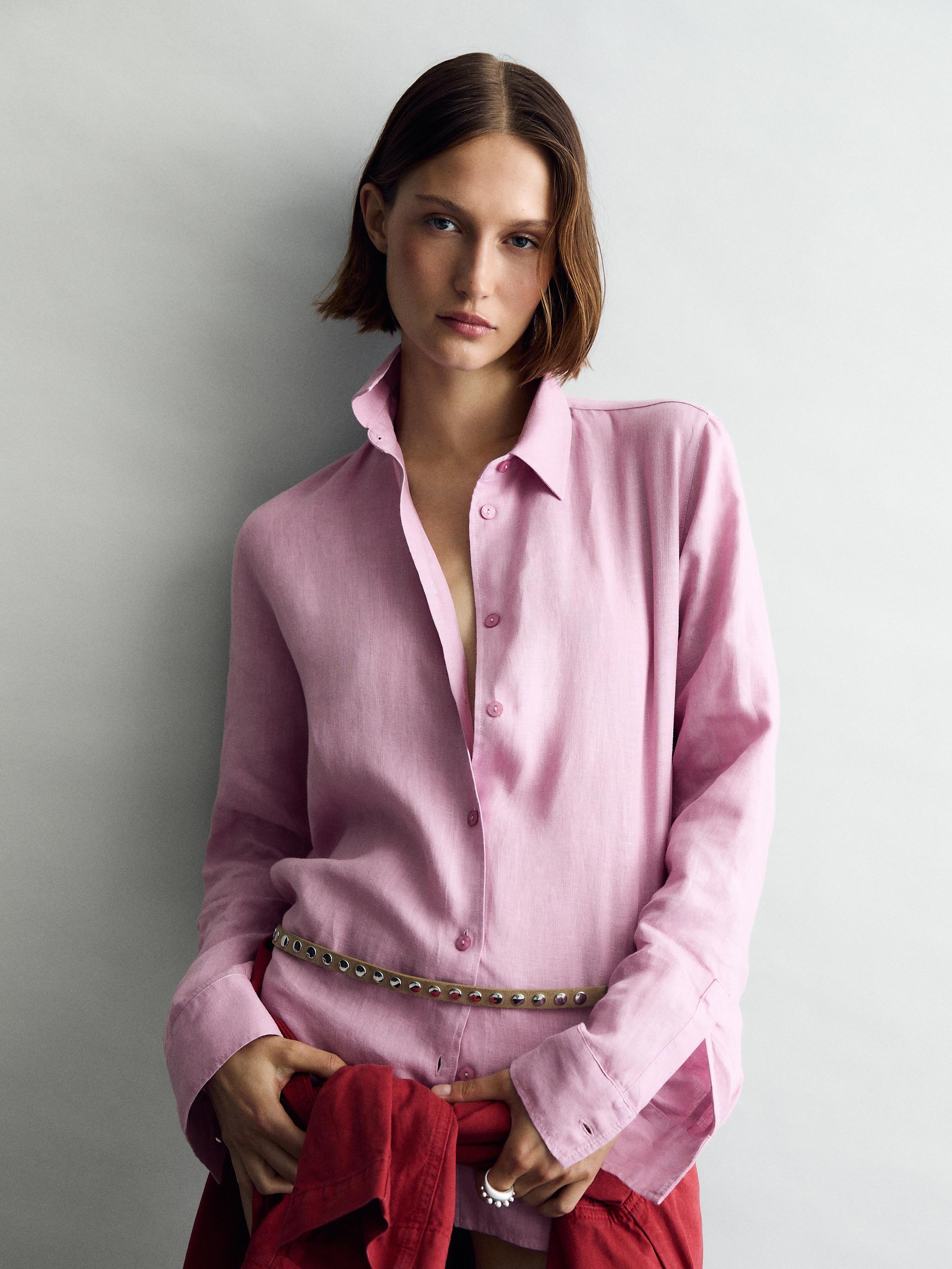 Flowing 100% linen shirt