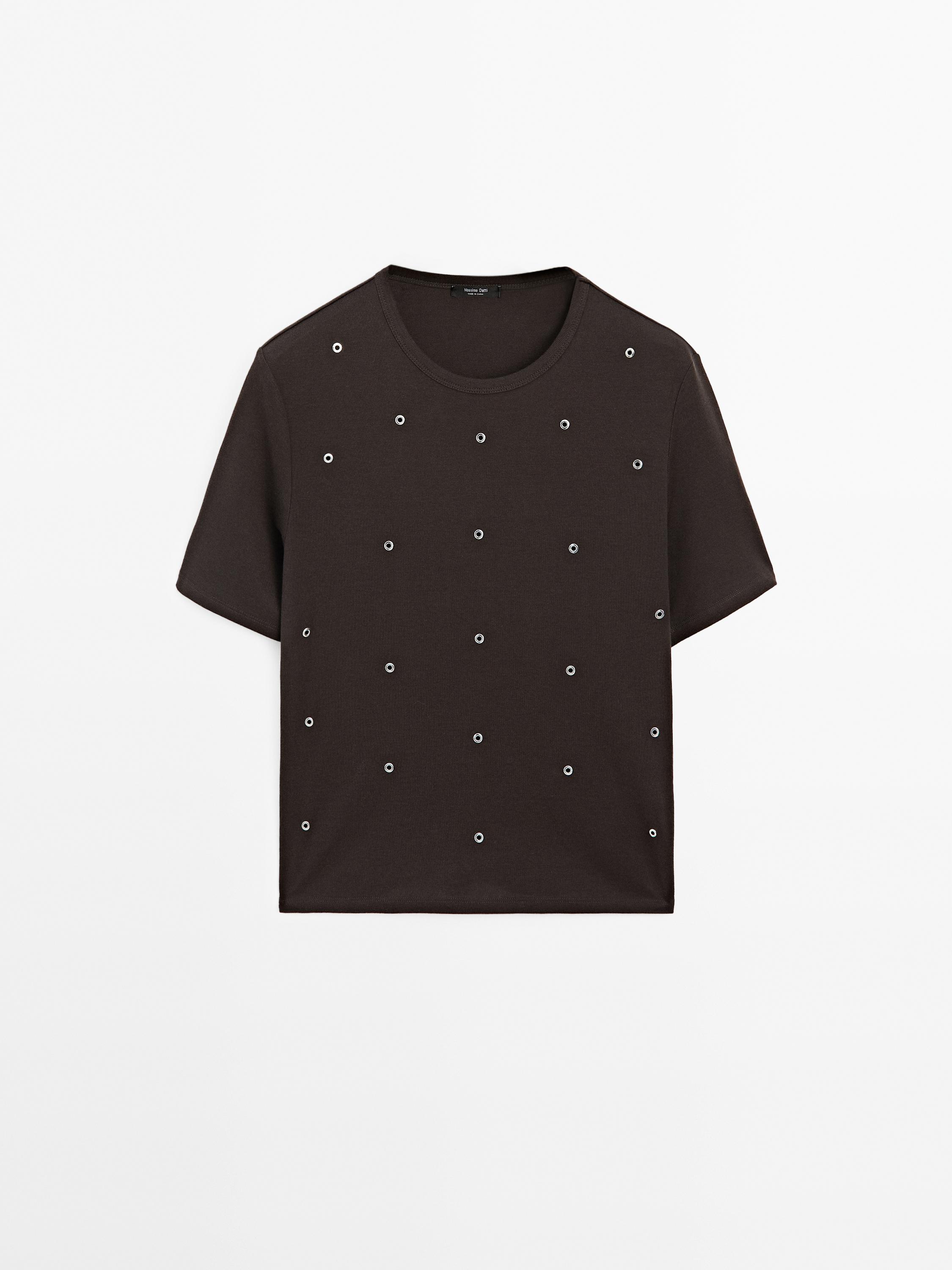 Oversized t-shirt with eyelets detail