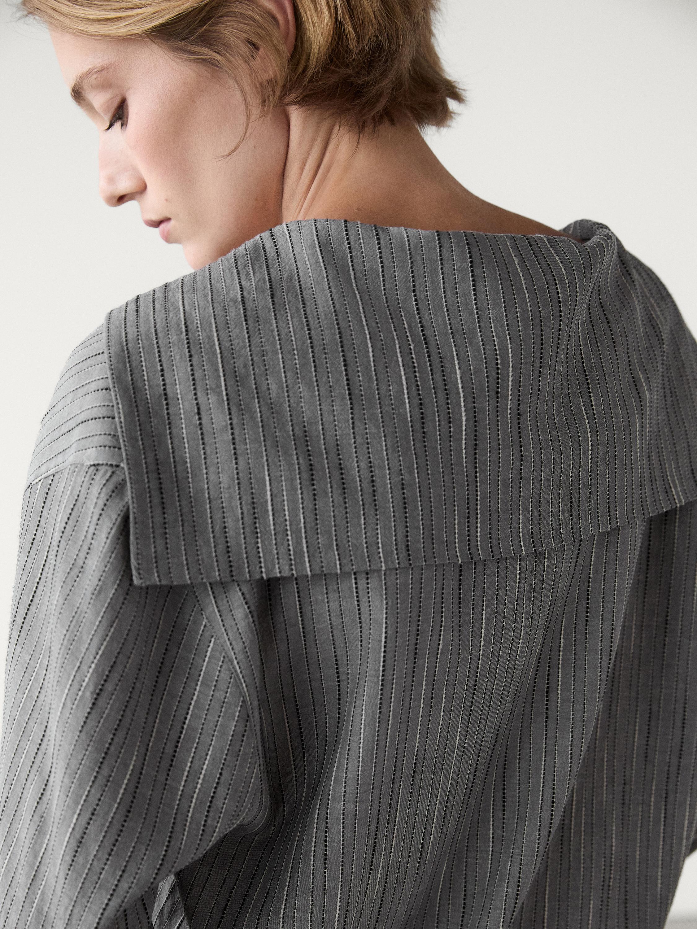 Cotton blend shirt with print detail