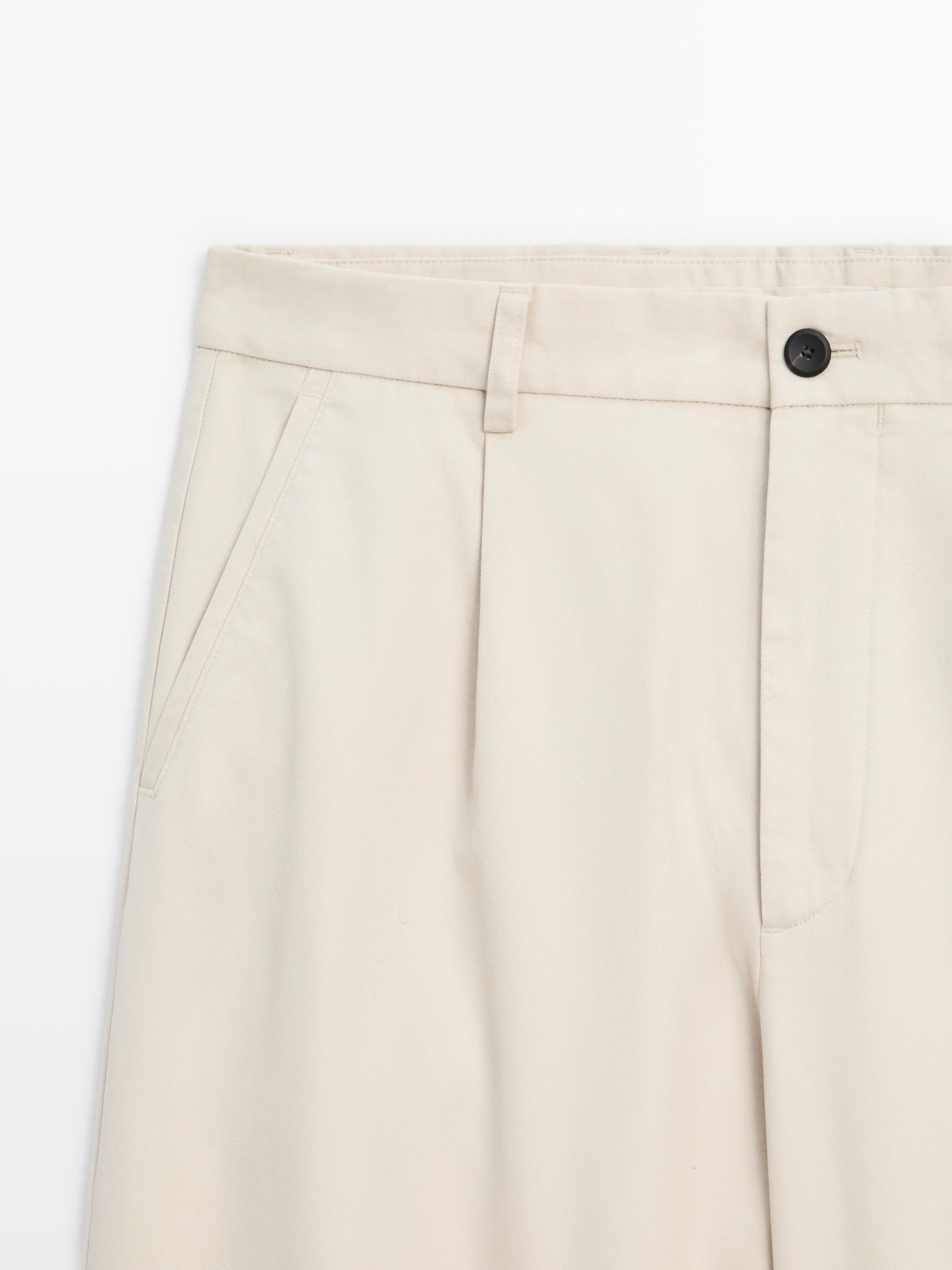 Relaxed fit cotton trousers