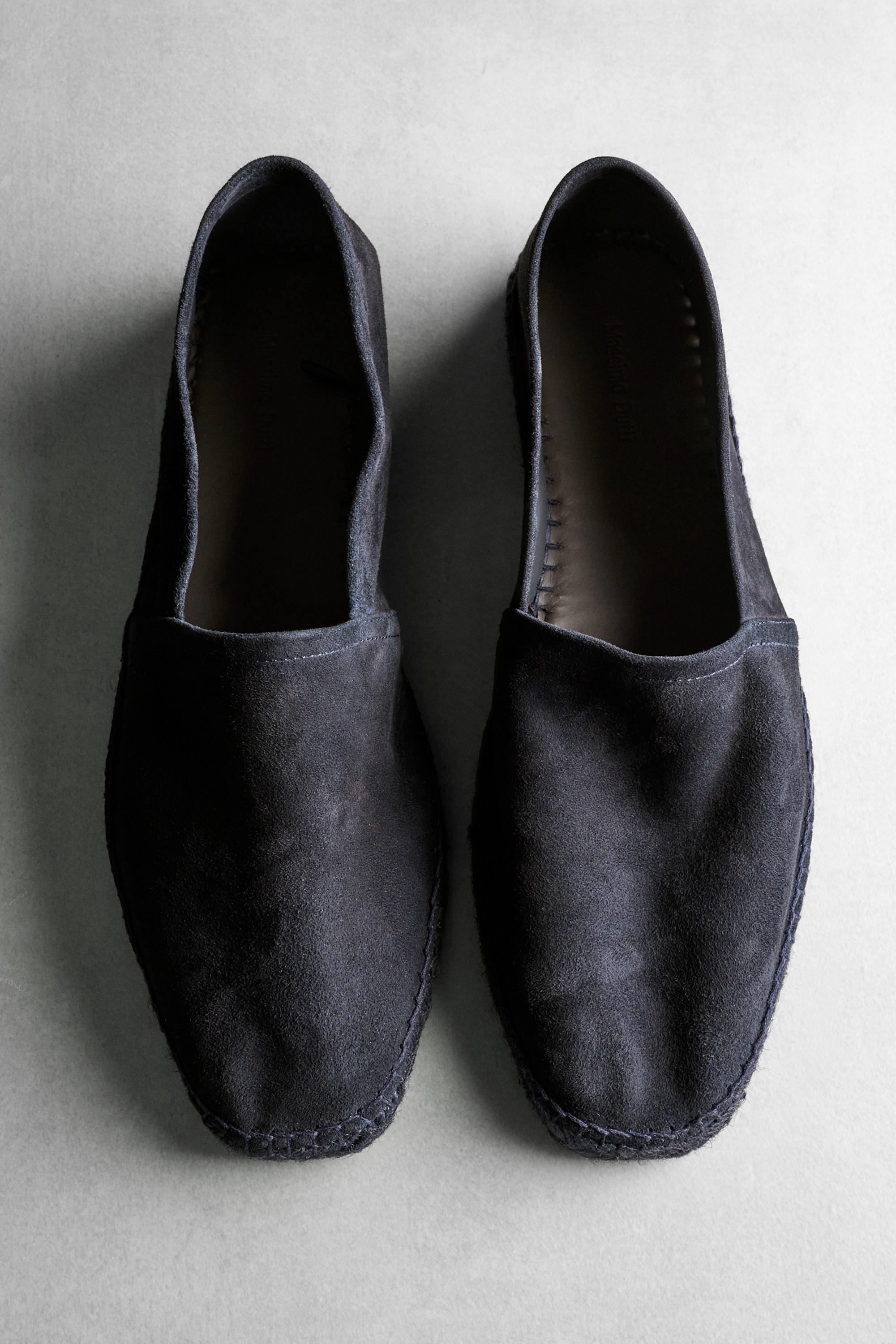 Leather espadrilles — Dark blue