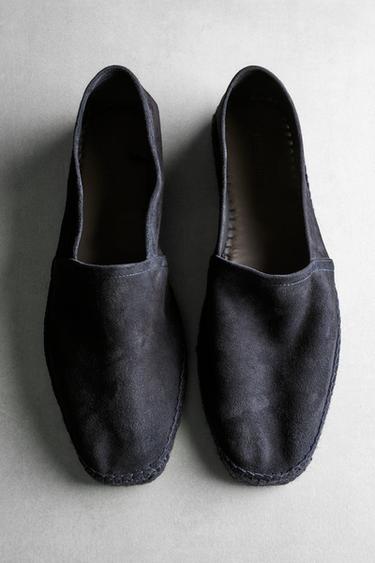 Leather espadrilles — Dark blue 1