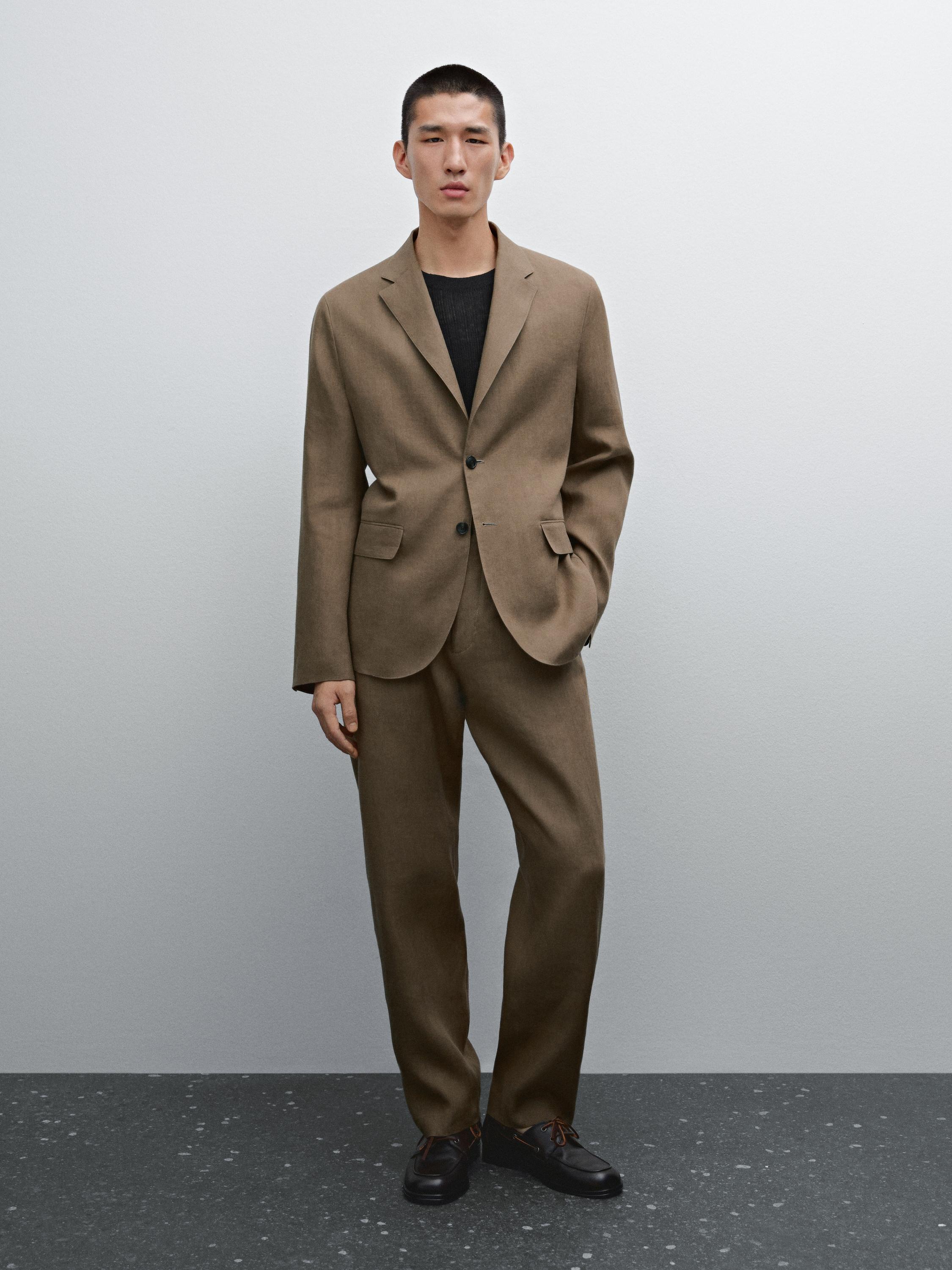 Pantalón traje 100% lino