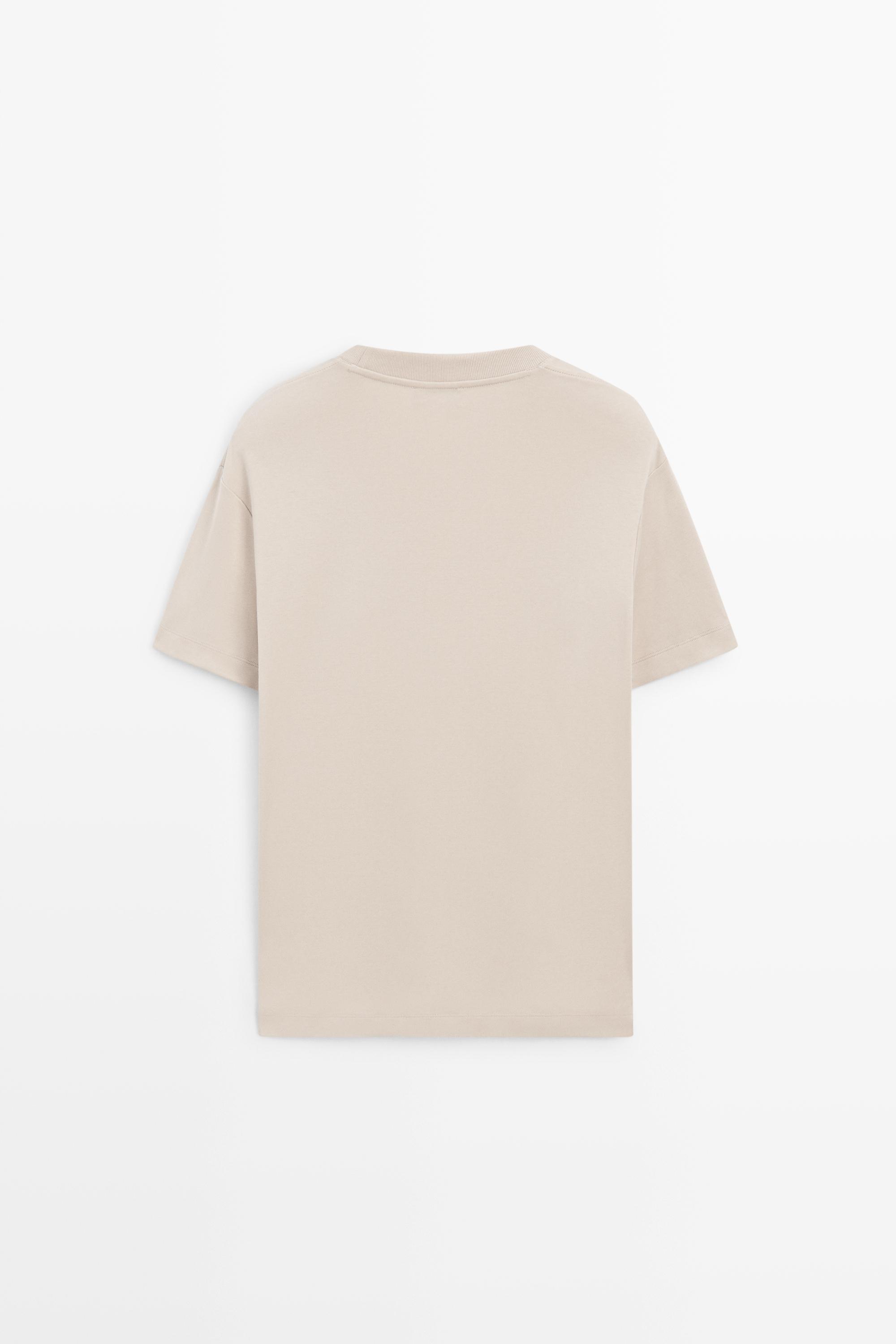 100% cotton short sleeve T-shirt — Light Beige