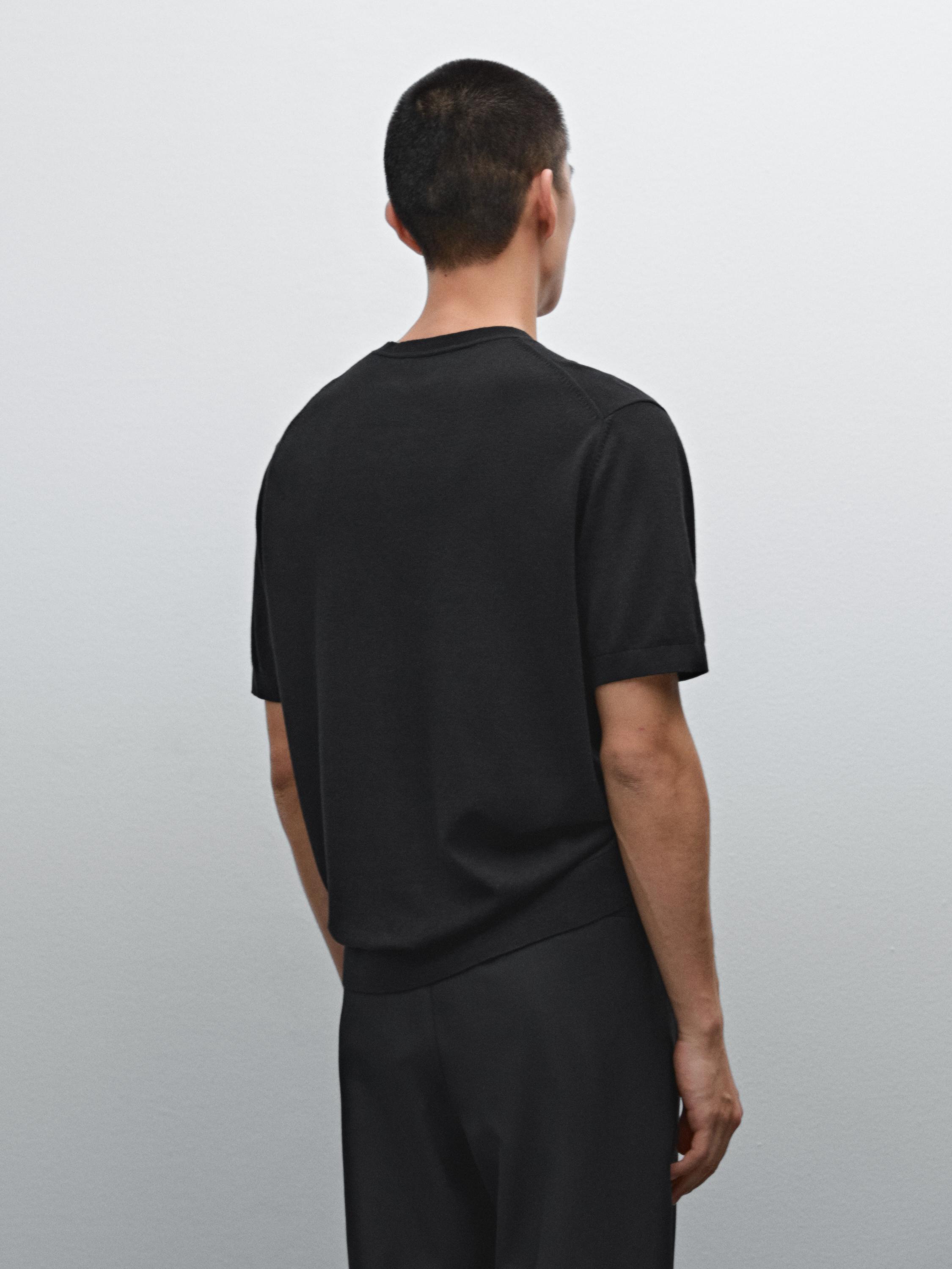 Crew neck cotton blend T-shirt
