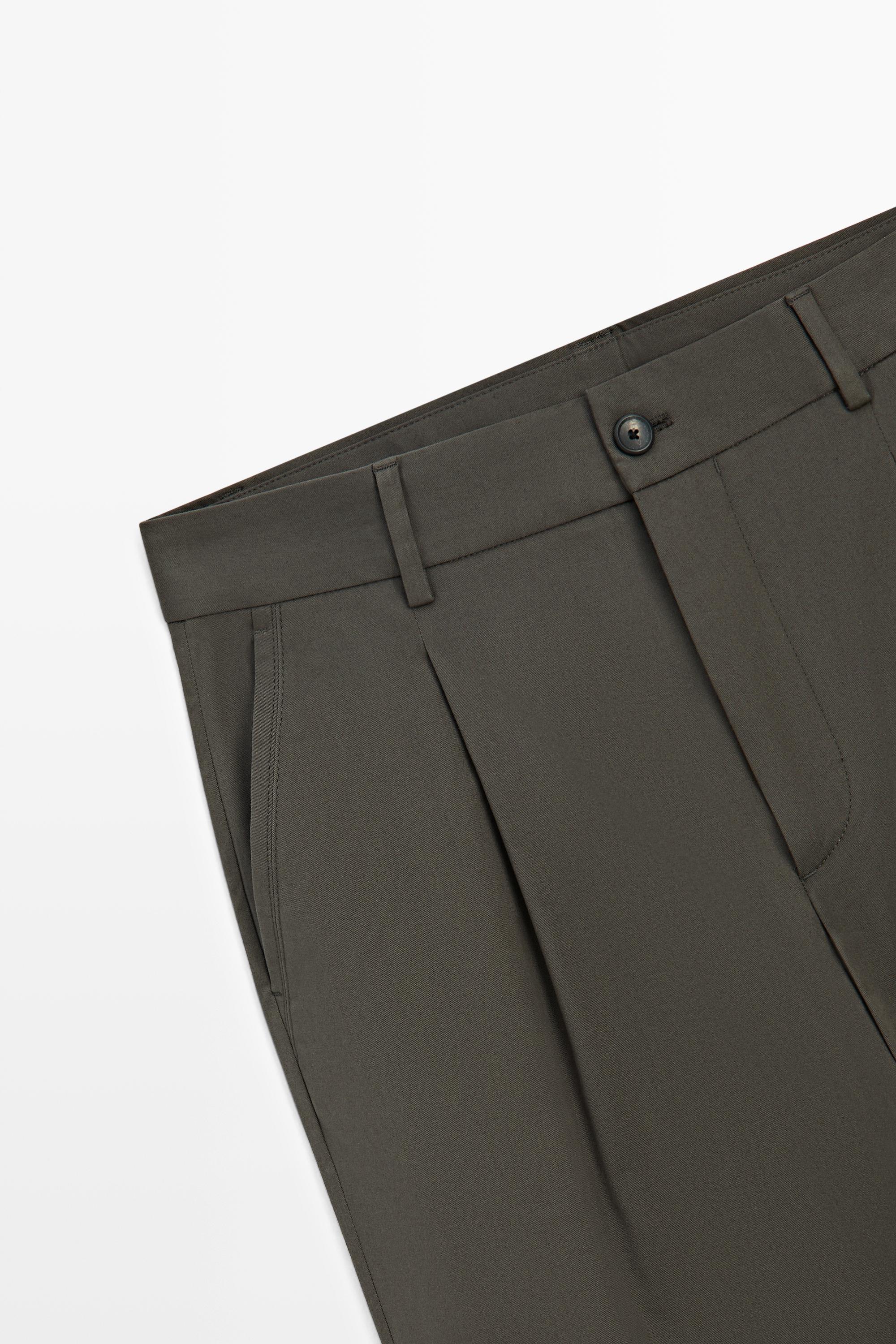 Flowing pants with darts — KHAKI