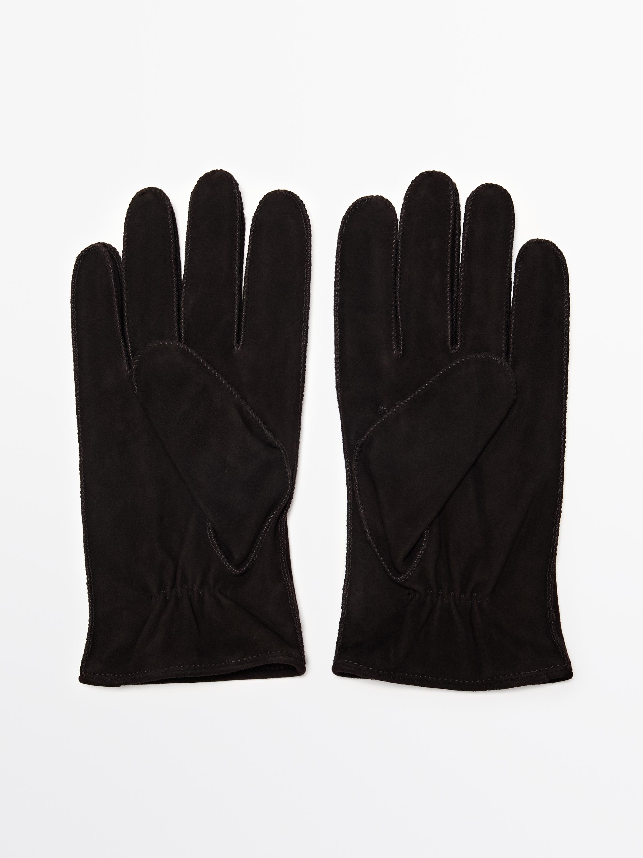 Goatskin gloves with suede finish