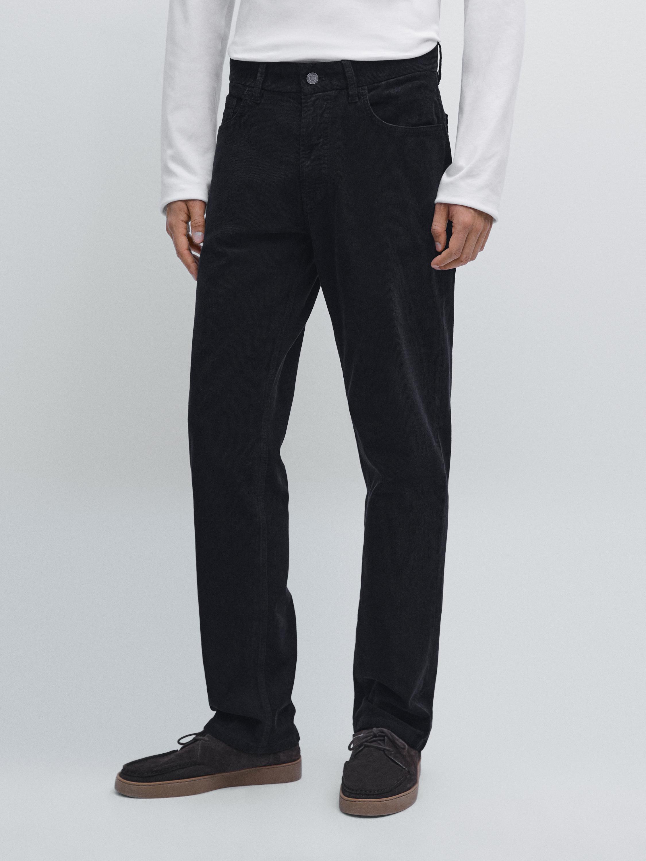 Slim fit corduroy denim trousers