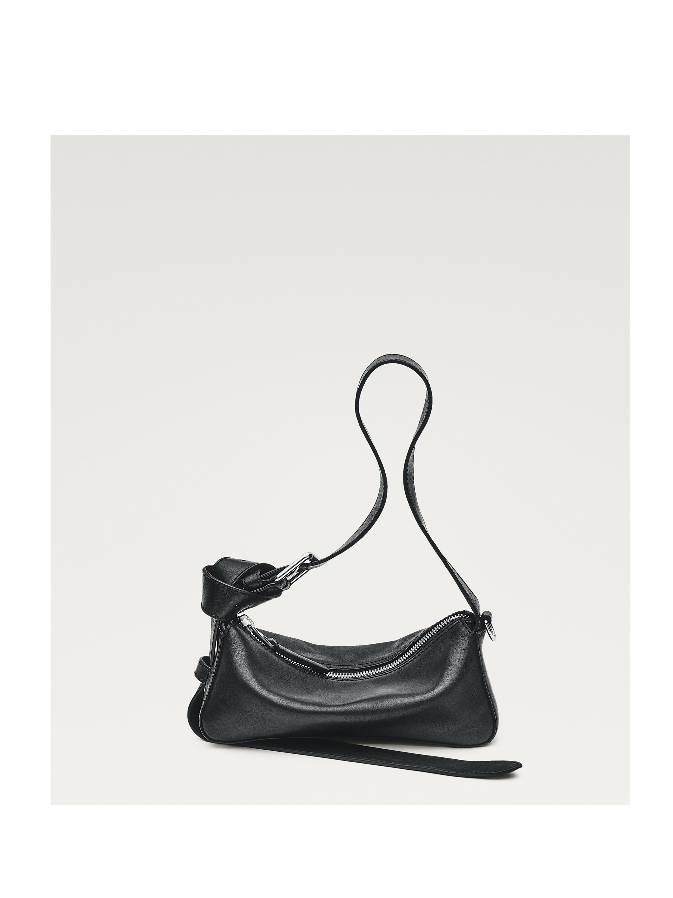 搭扣小納帕軟革真皮包