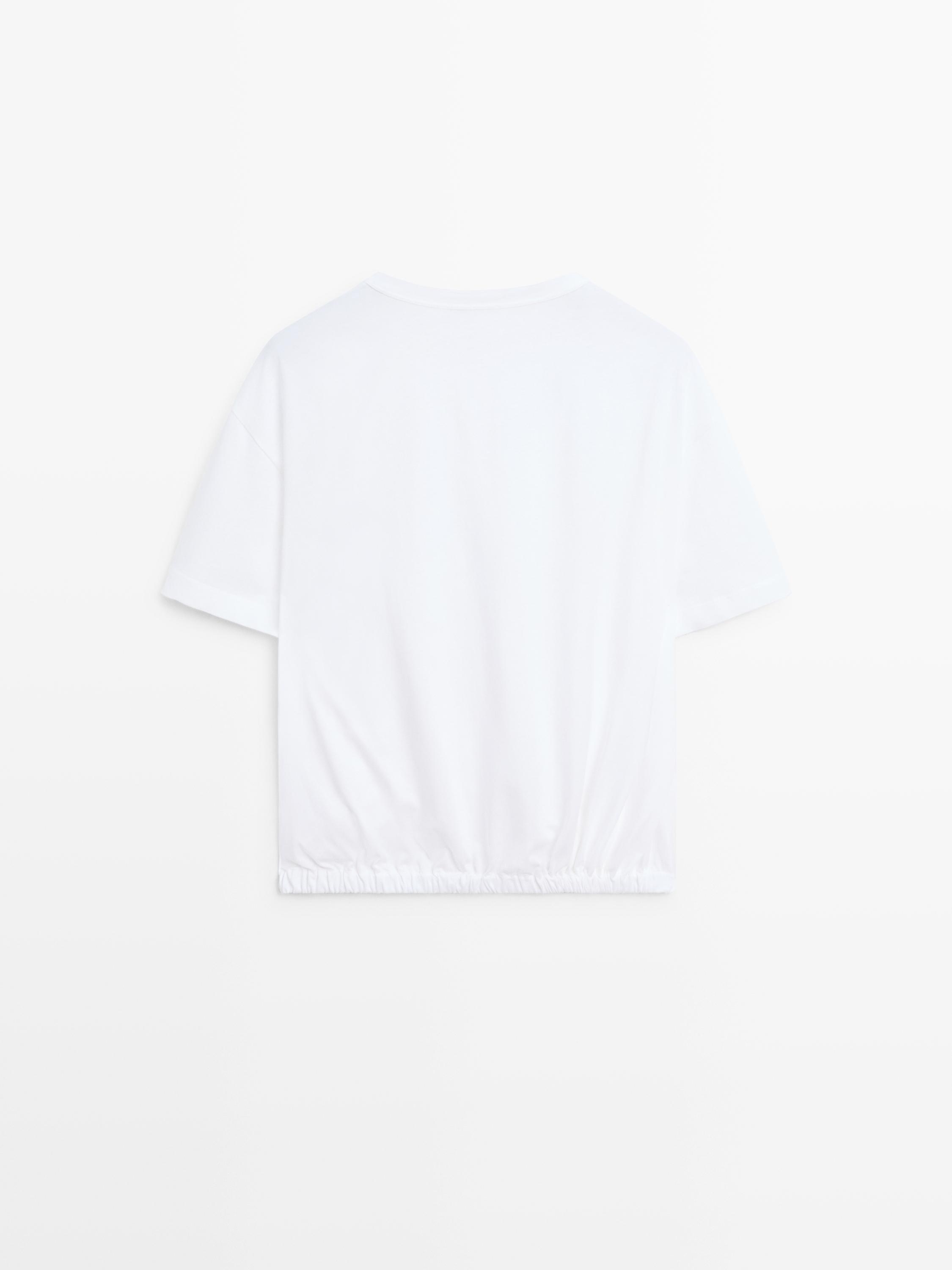 Kısa kollu pamuklu balon t-shirt