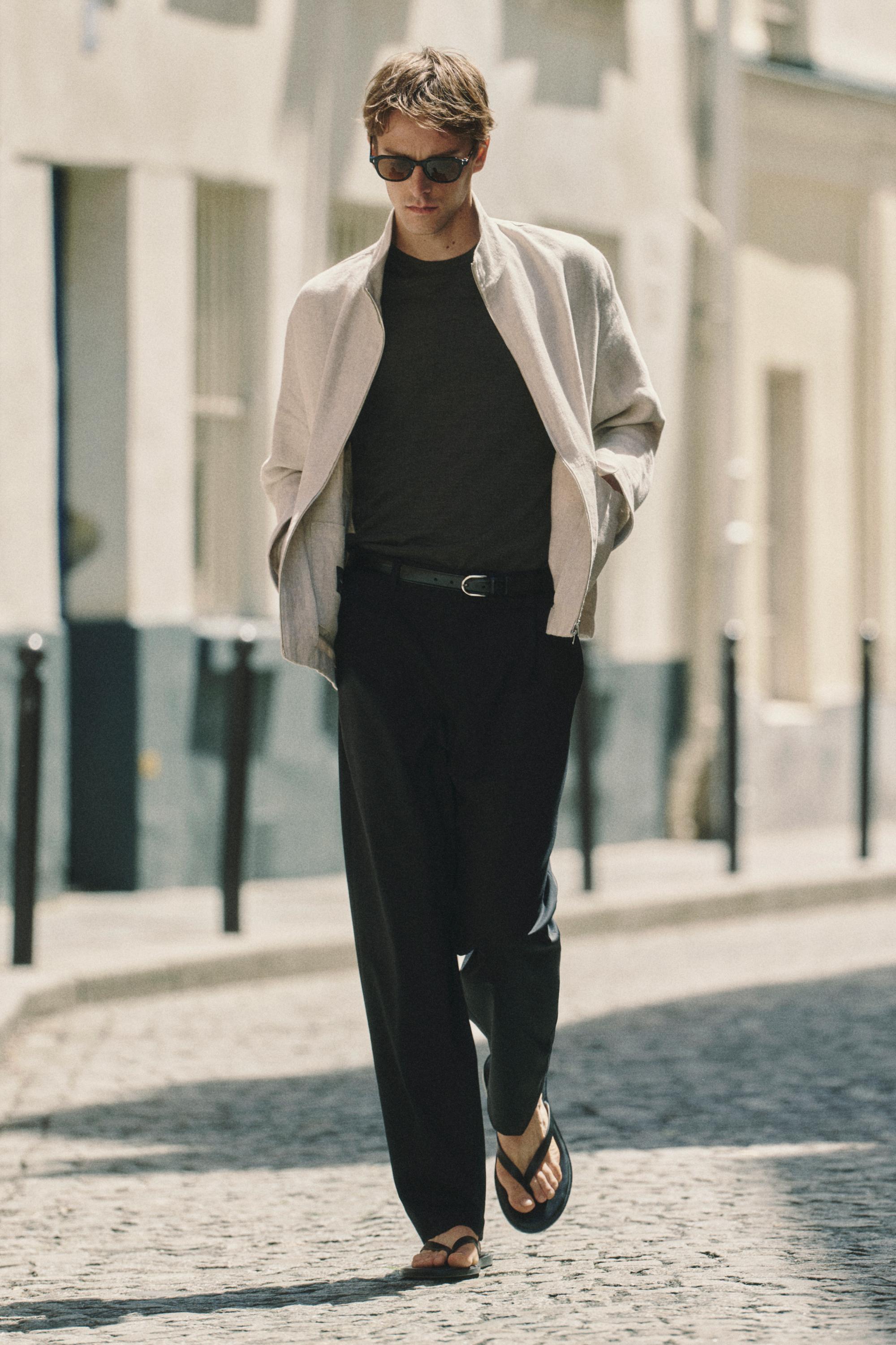 Wool blend cool wool darted pants — BLACK