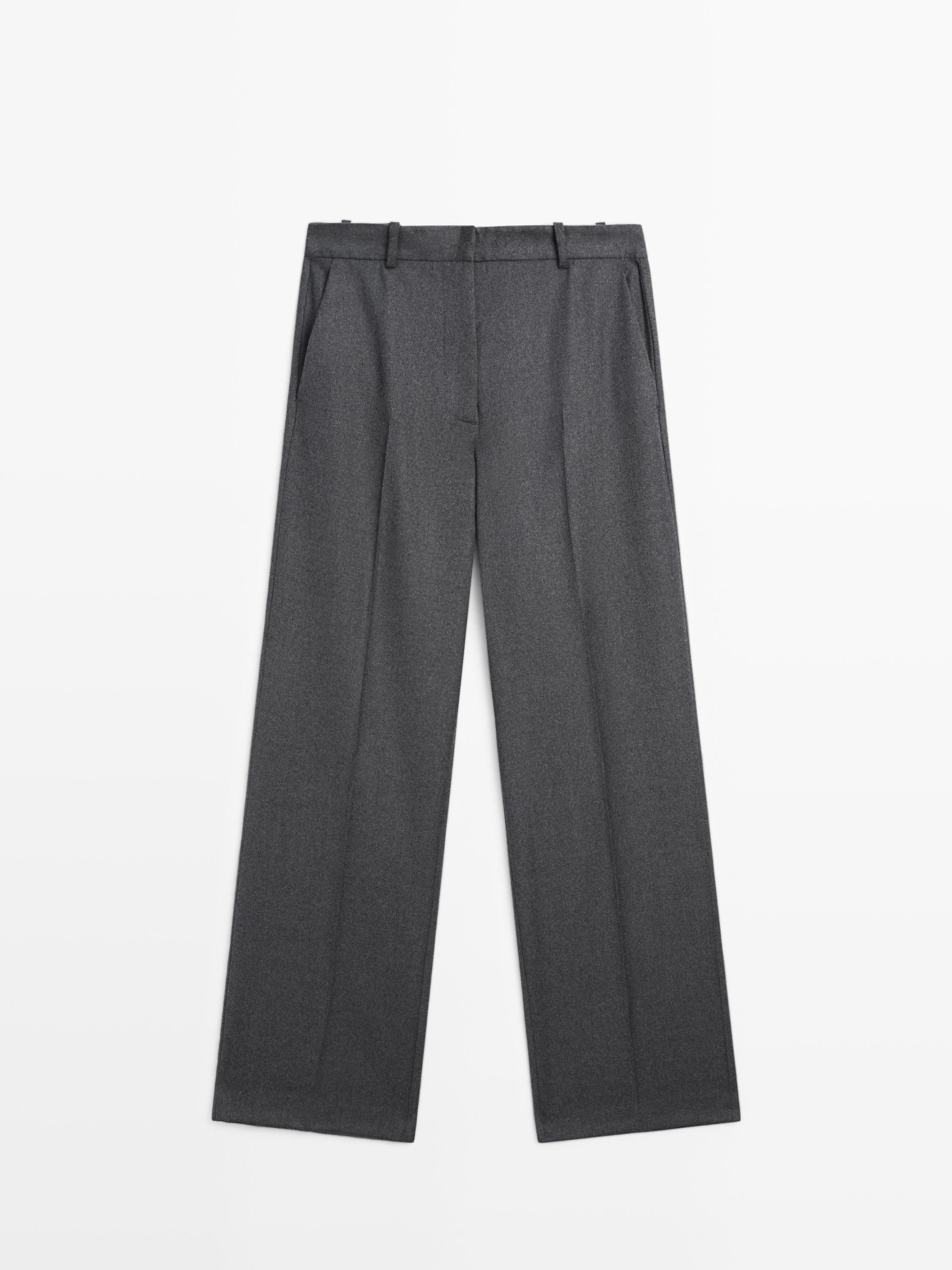 100% wool flannel suit trousers
