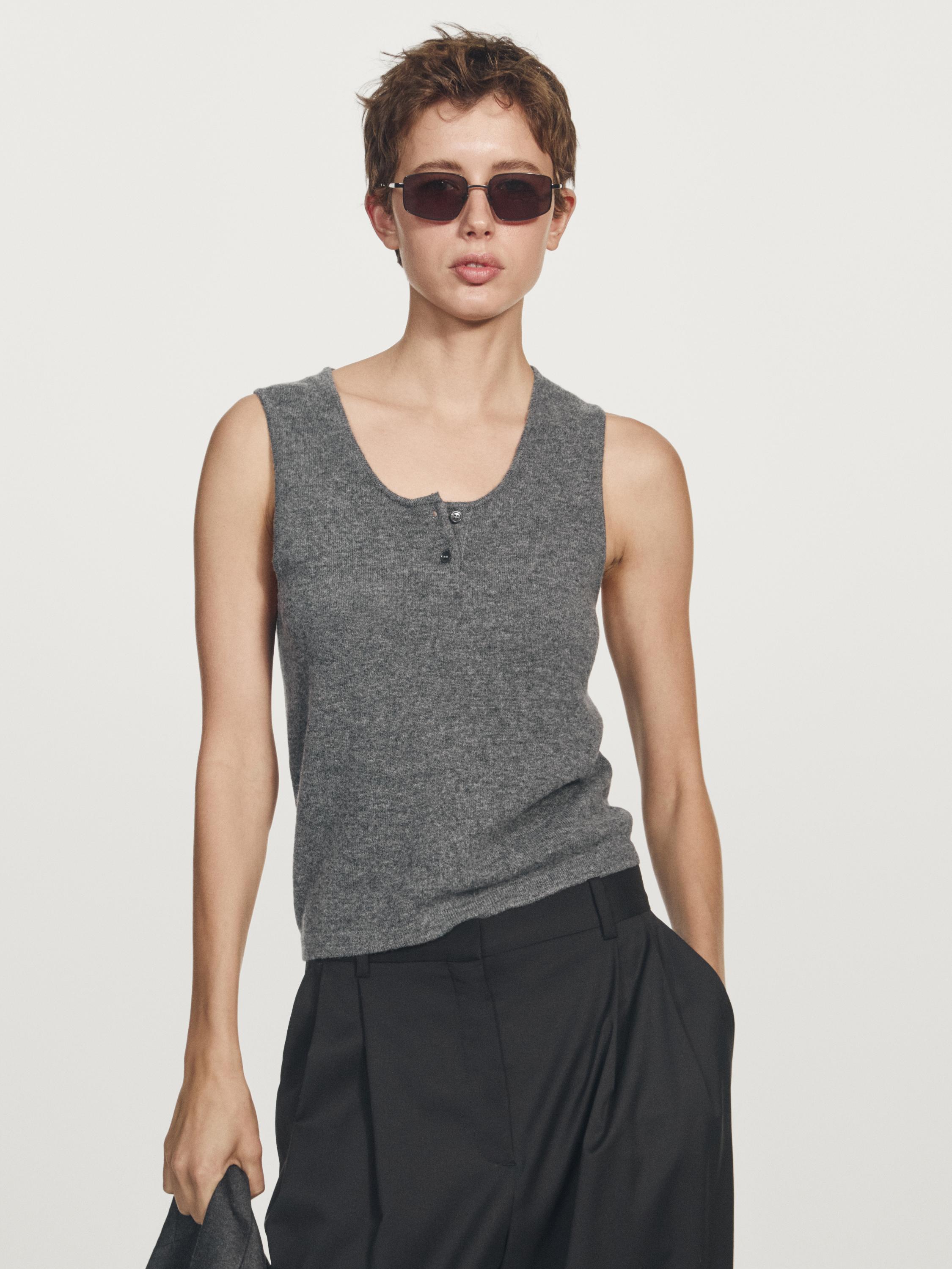 Knit top with button details