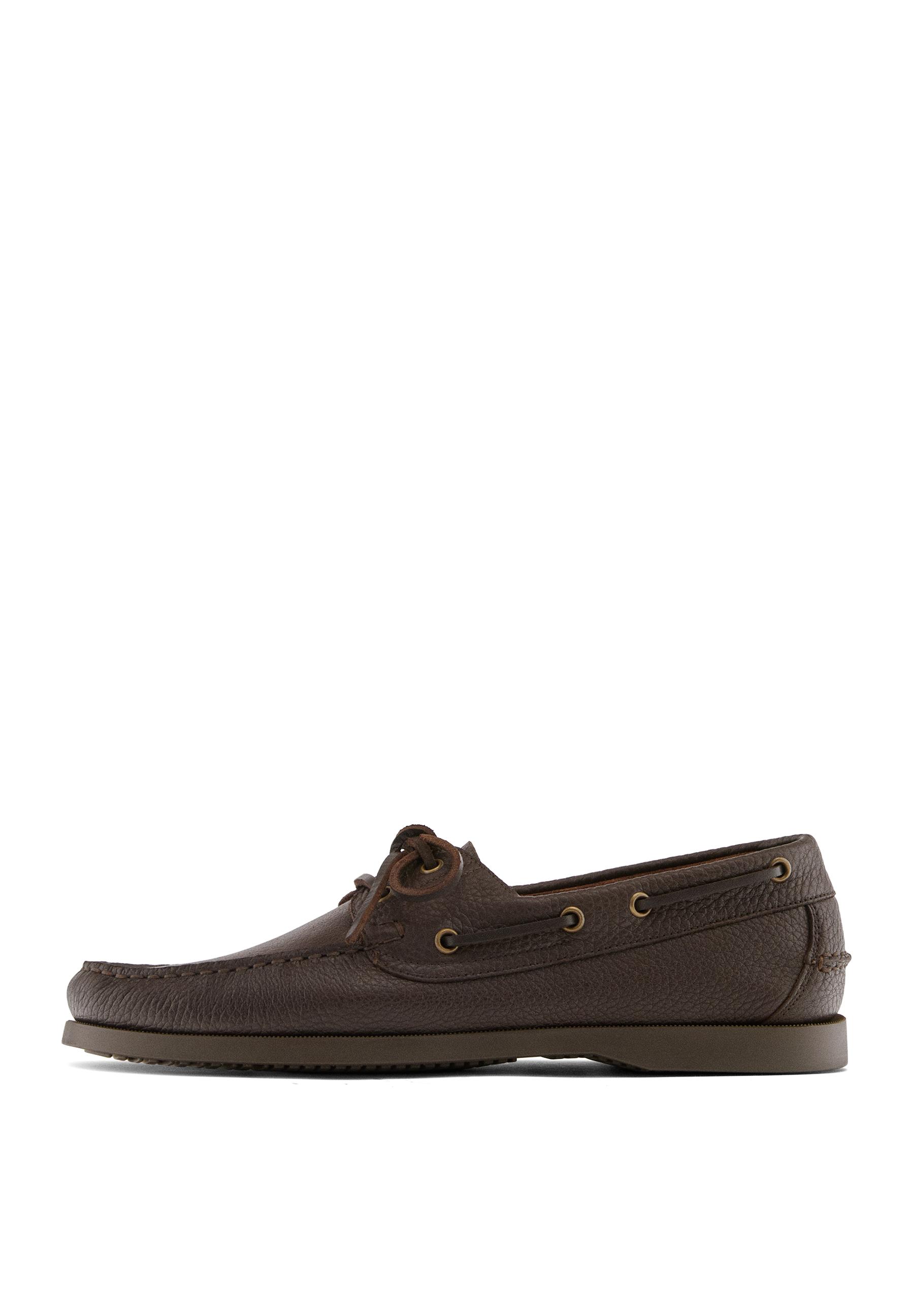 Leather deck shoes — BROWN