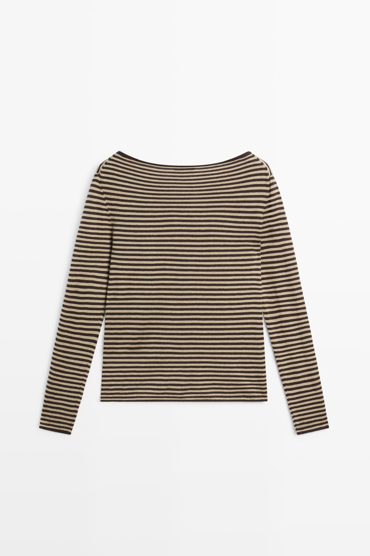 Striped wool-blend knit sweater — Washed