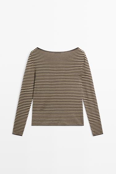 Striped wool-blend knit sweater — Washed 6