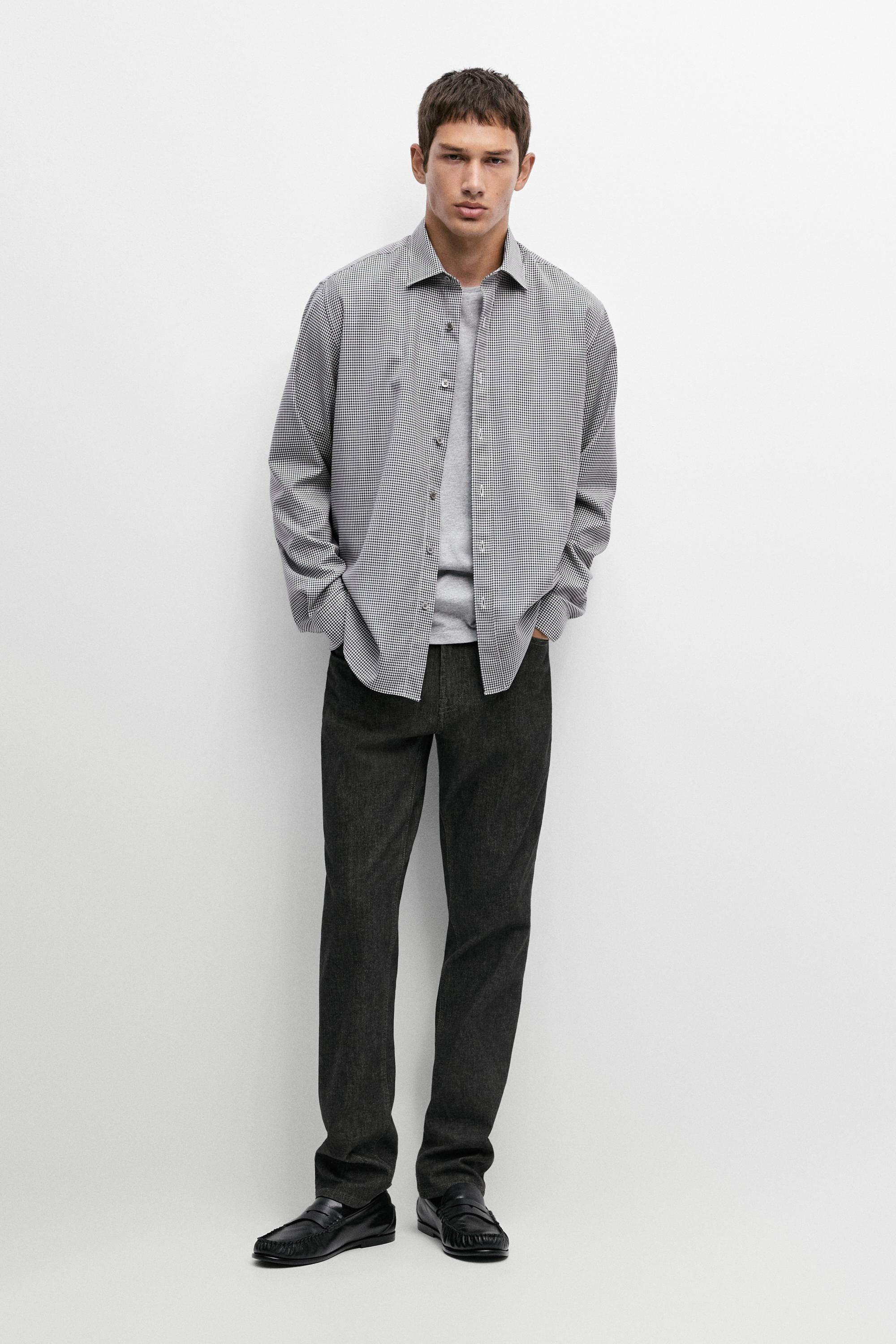 100% wool regular fit check shirt