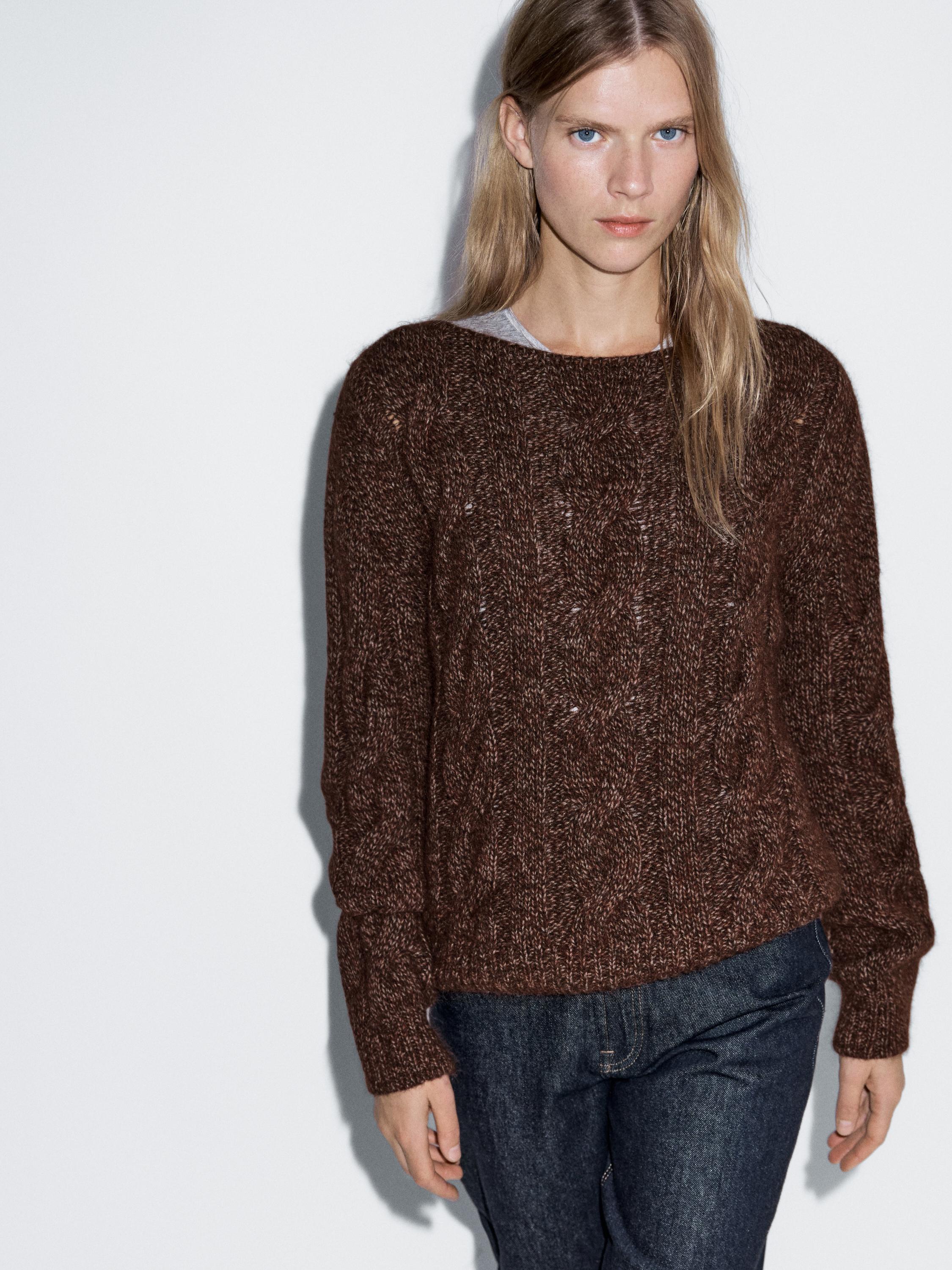 船領麻花針織衫