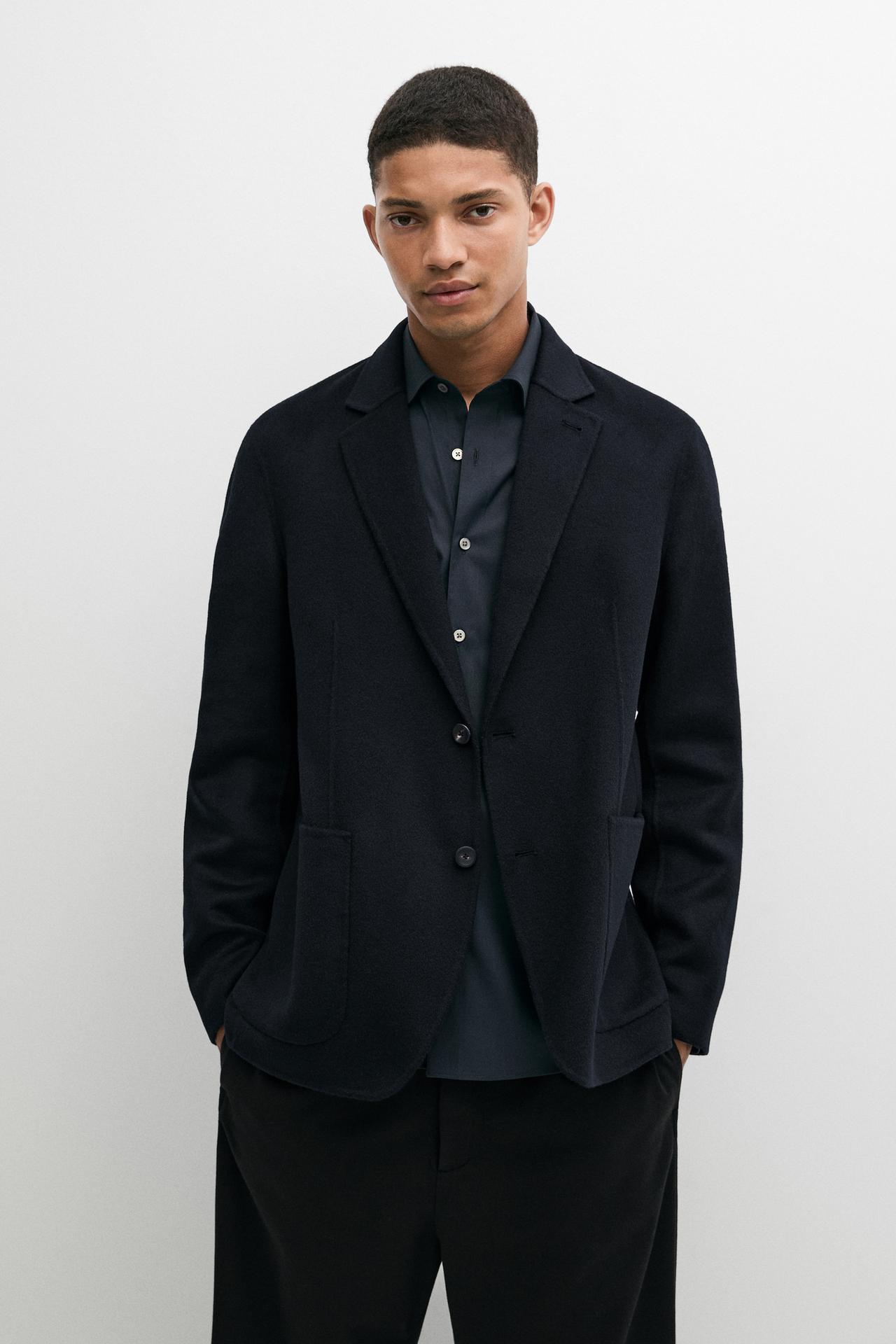Double-faced wool blend blazer — DEEP BLUE