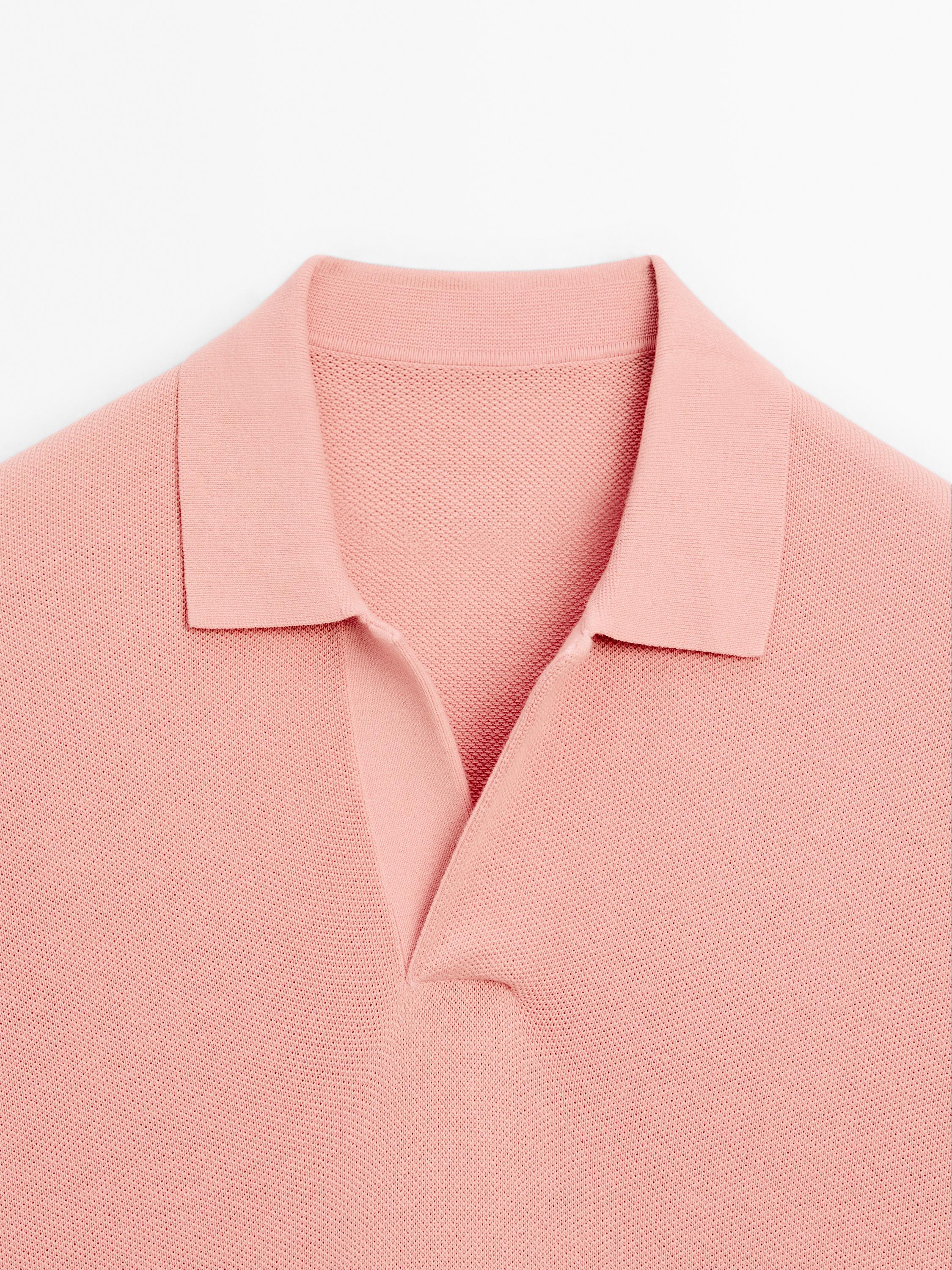 Trikot-Poloshirt mit V-Ausschnitt