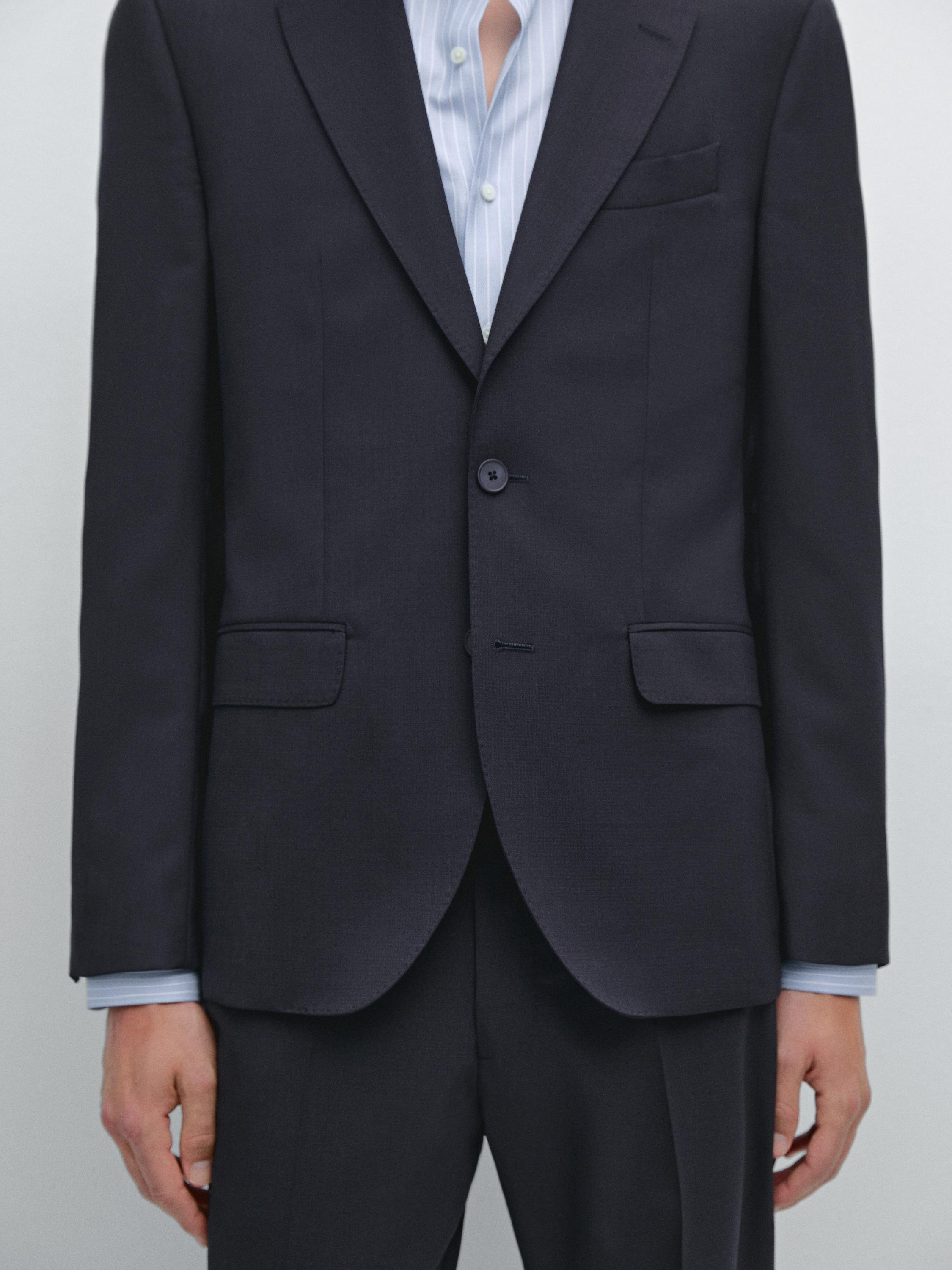 Wool blend suit blazer