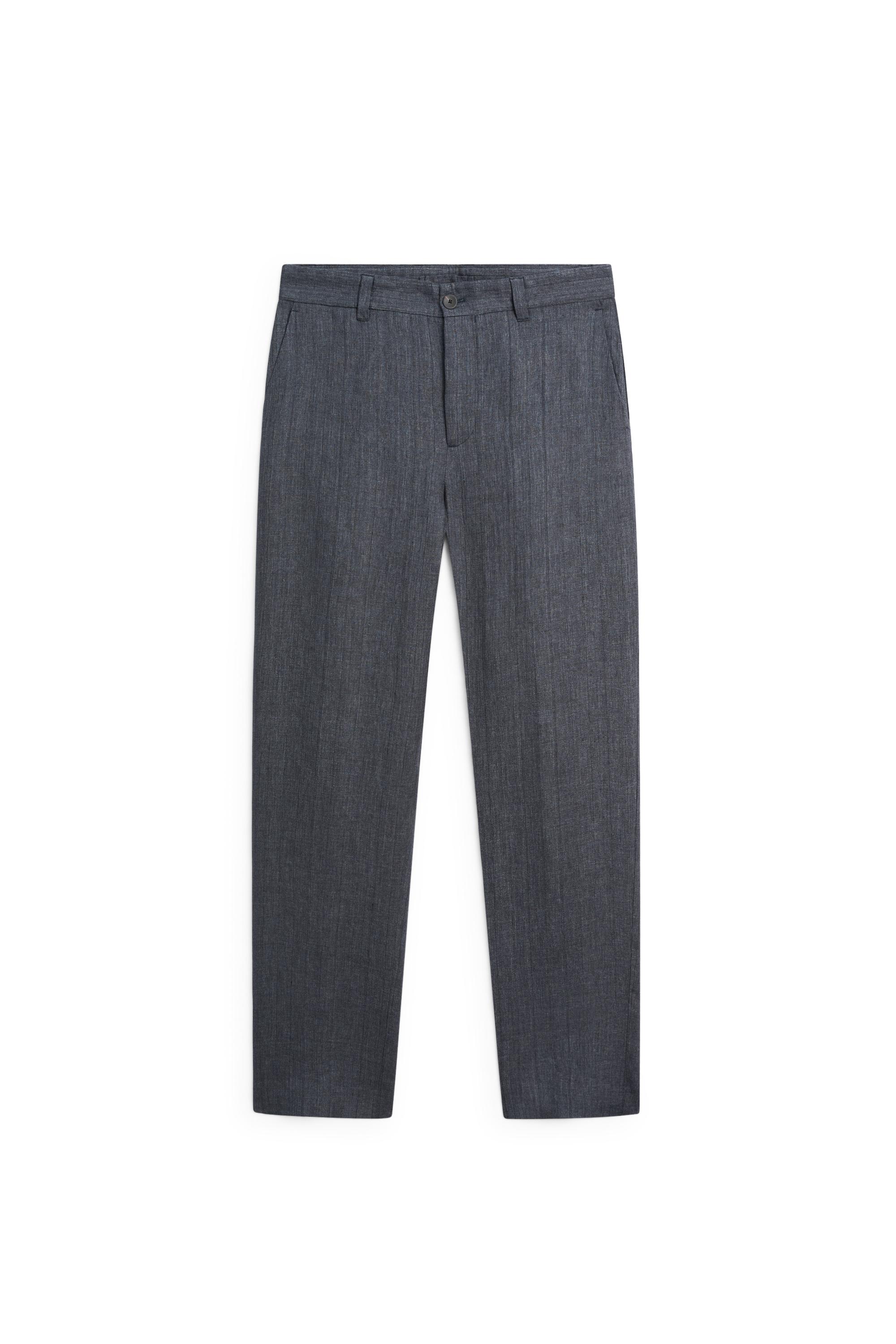 100% linen striped pants — DEEP BLUE