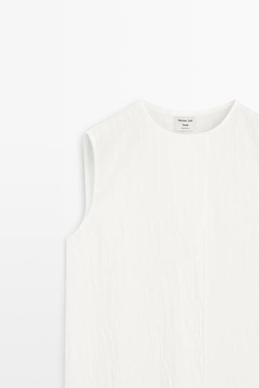 Flowing striped cape top - STUDIO — WHITE 4