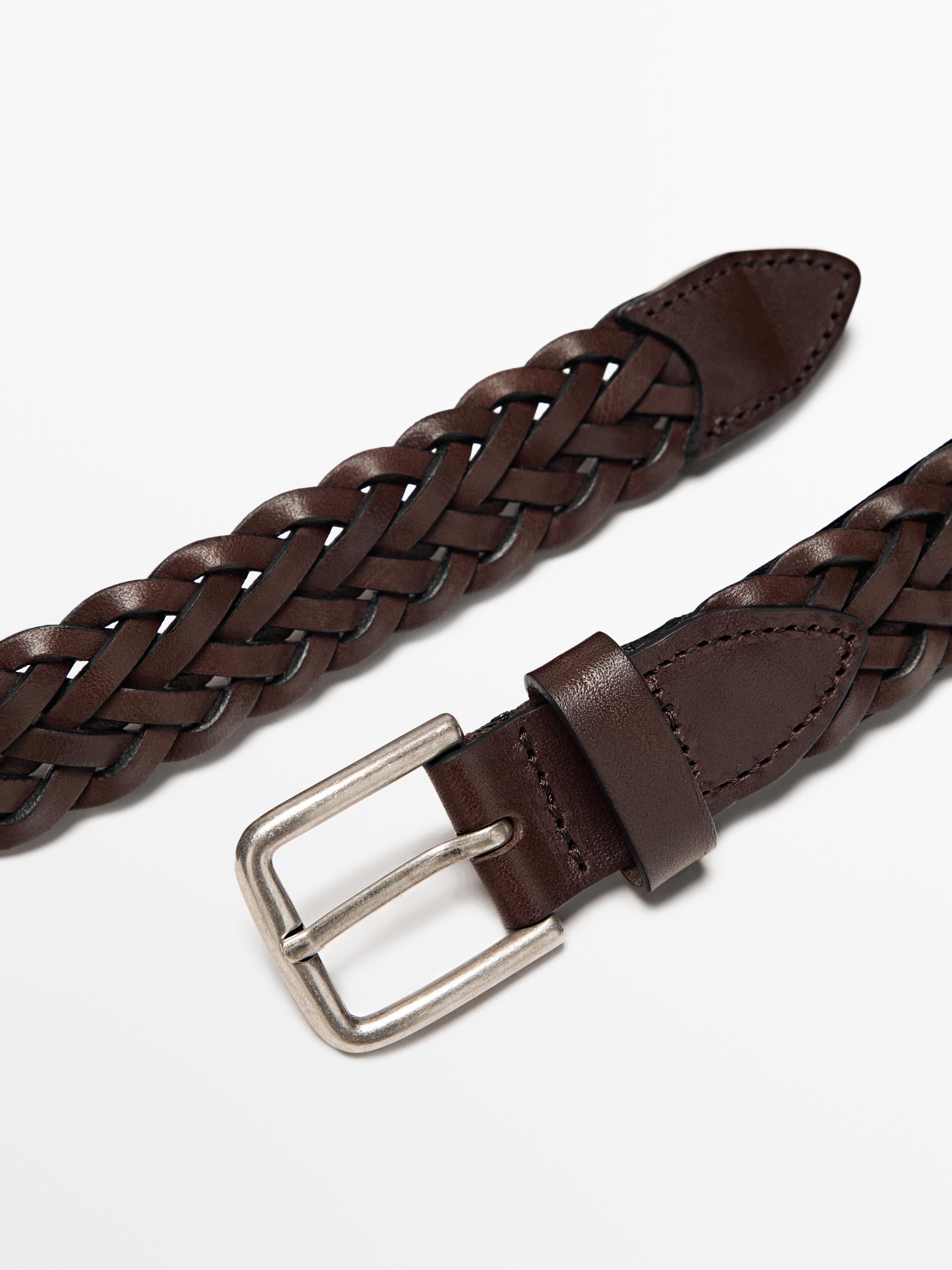 Braided nappa leather belt