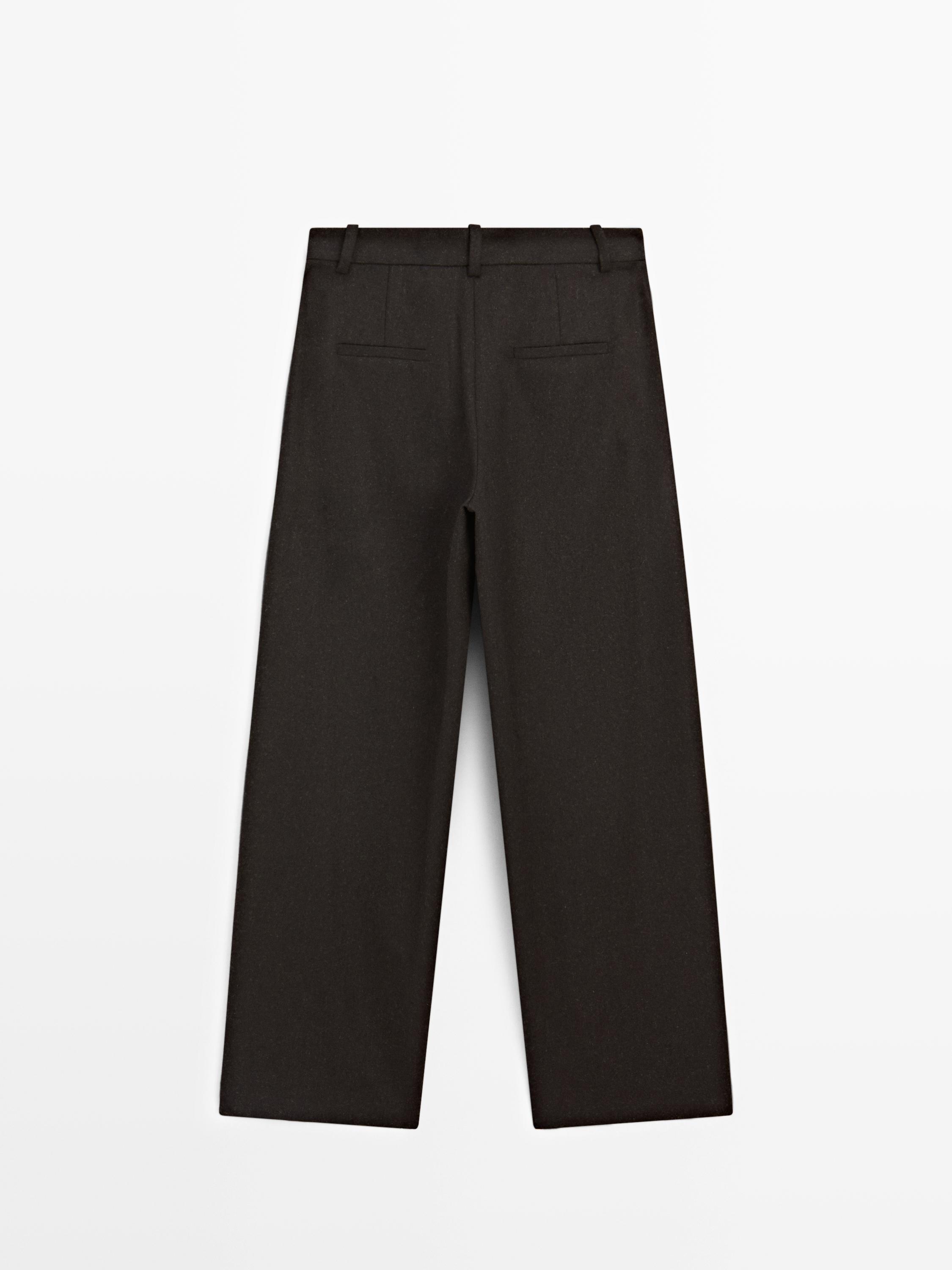 Pantalon en flanelle de laine mélangée