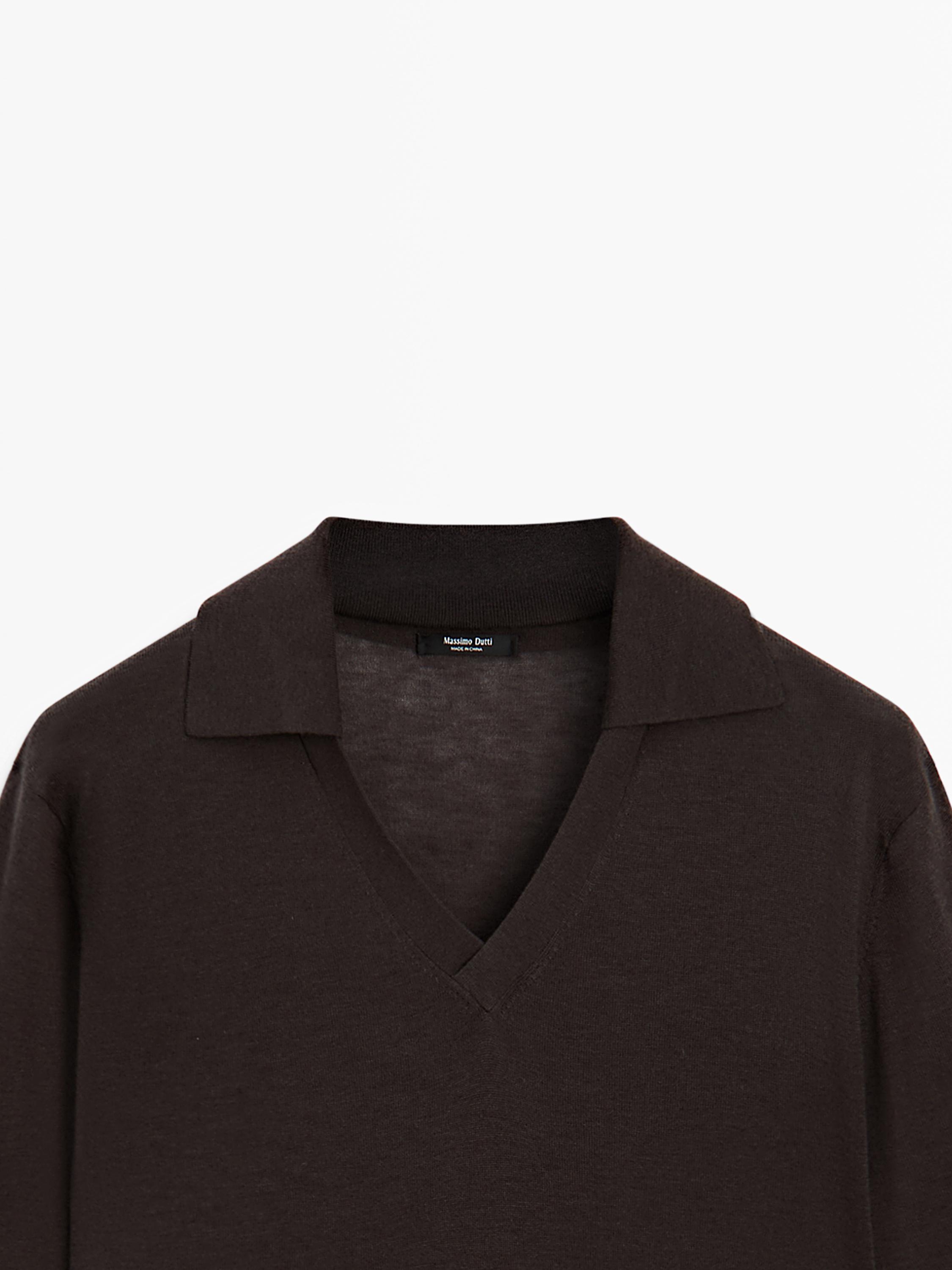 Oversize silk and wool blend knit sweater — BROWN
