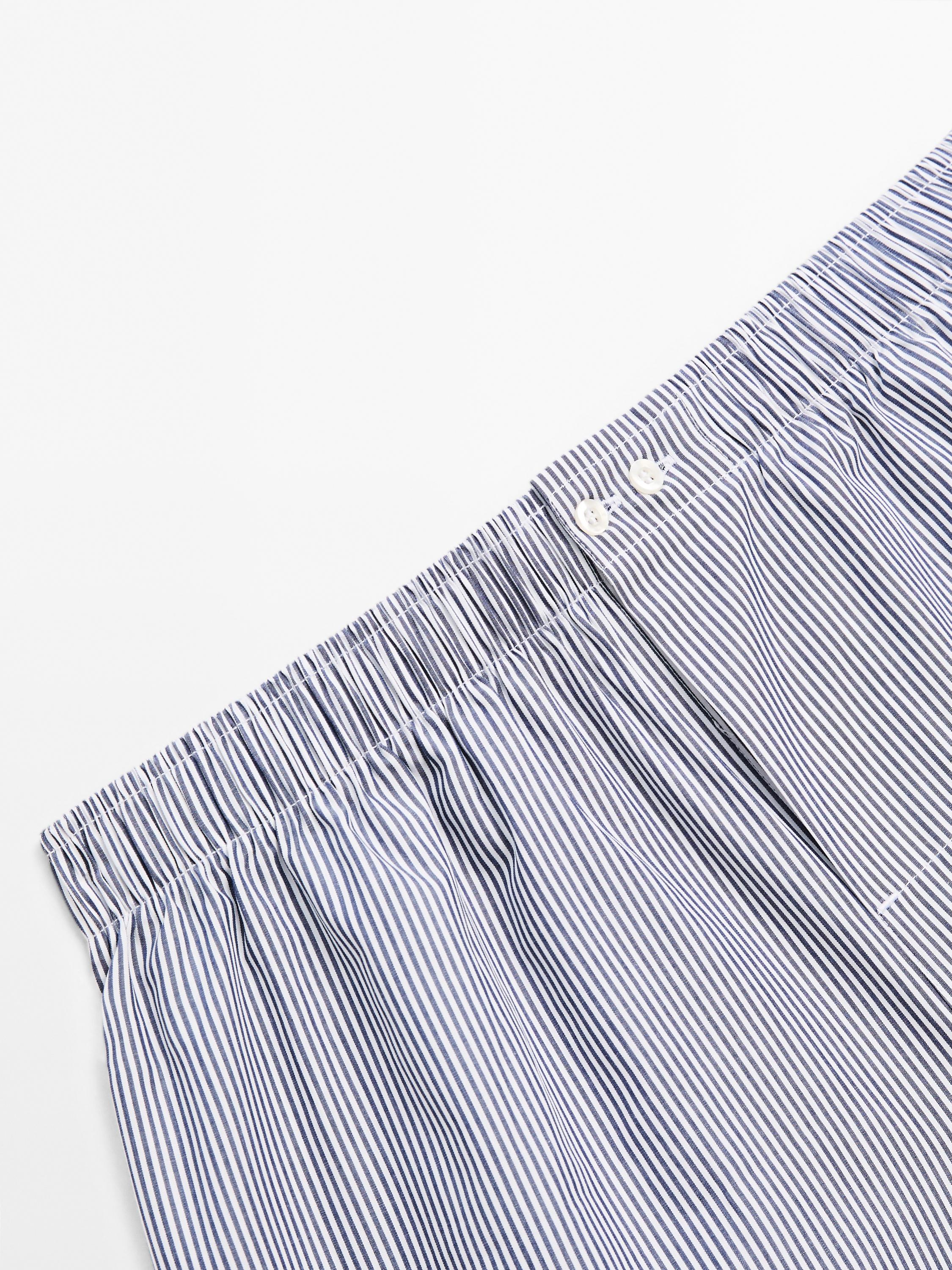 Striped print boxers — NAVY BLUE