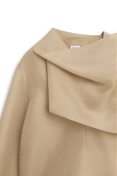 Flowing organza blouse with scarf detail - LIMITED EDITION — CHAMPAGNE 6