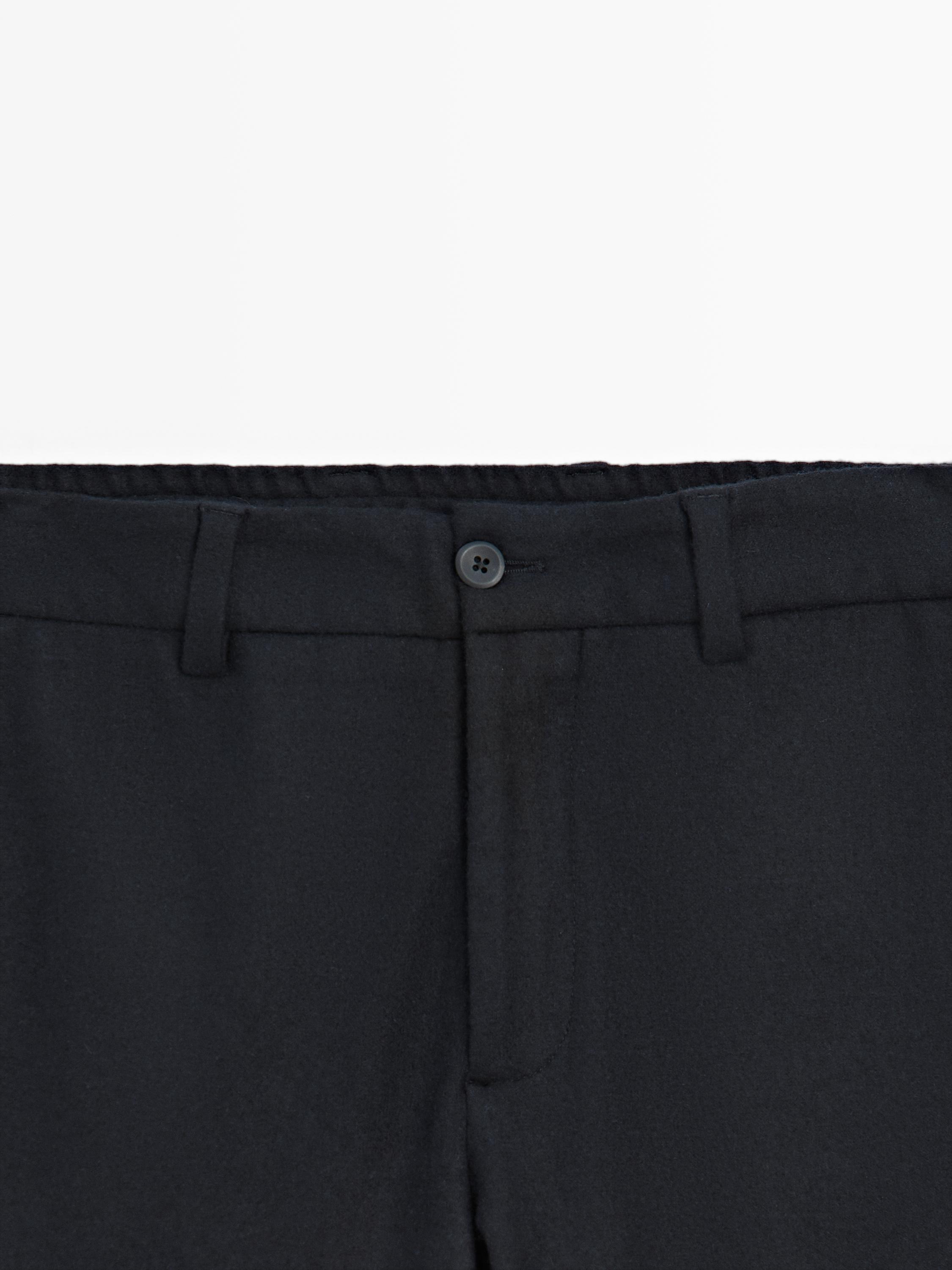 Wool blend trousers — NAVY BLUE