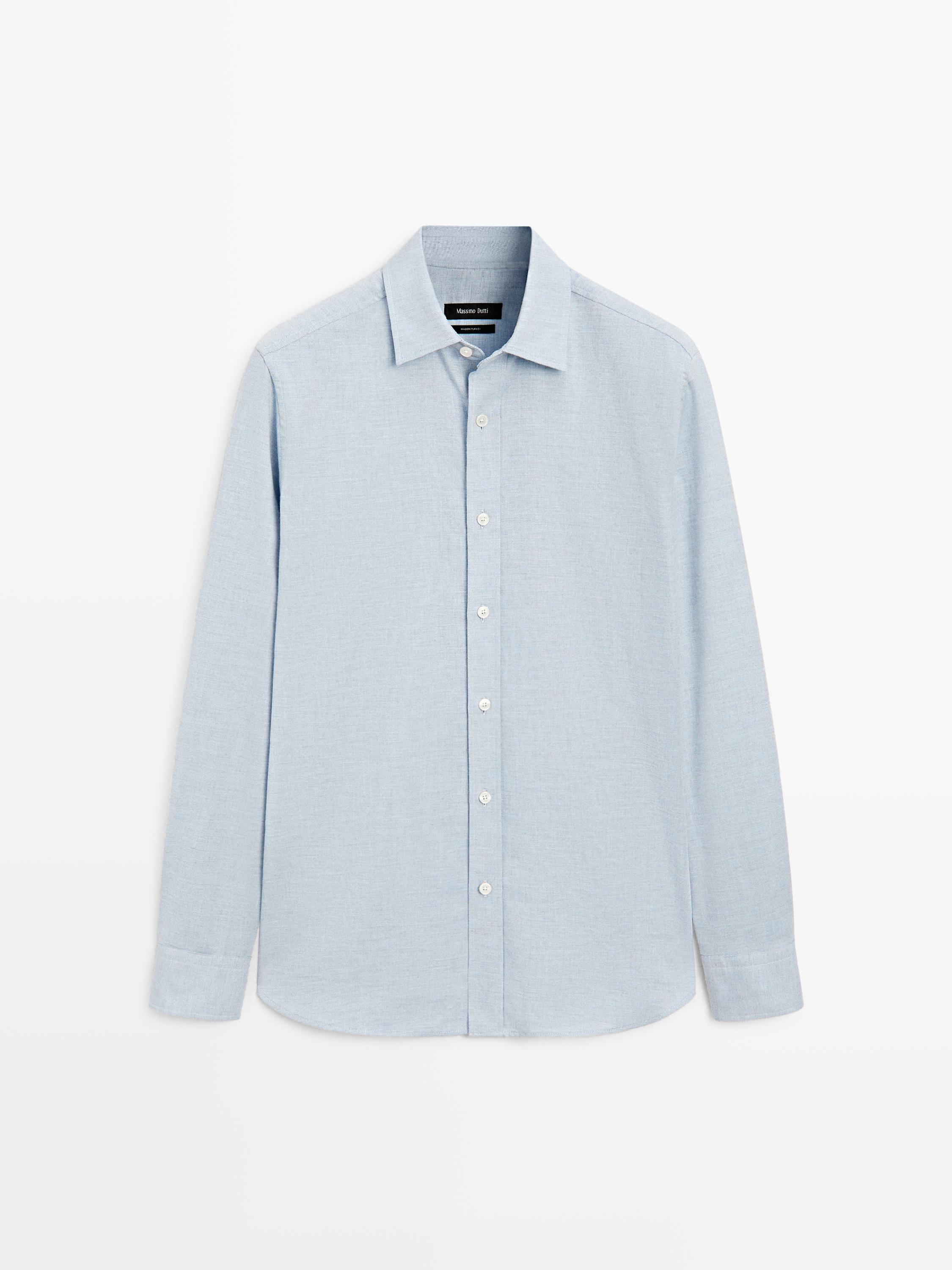 Regular fit melange shirt