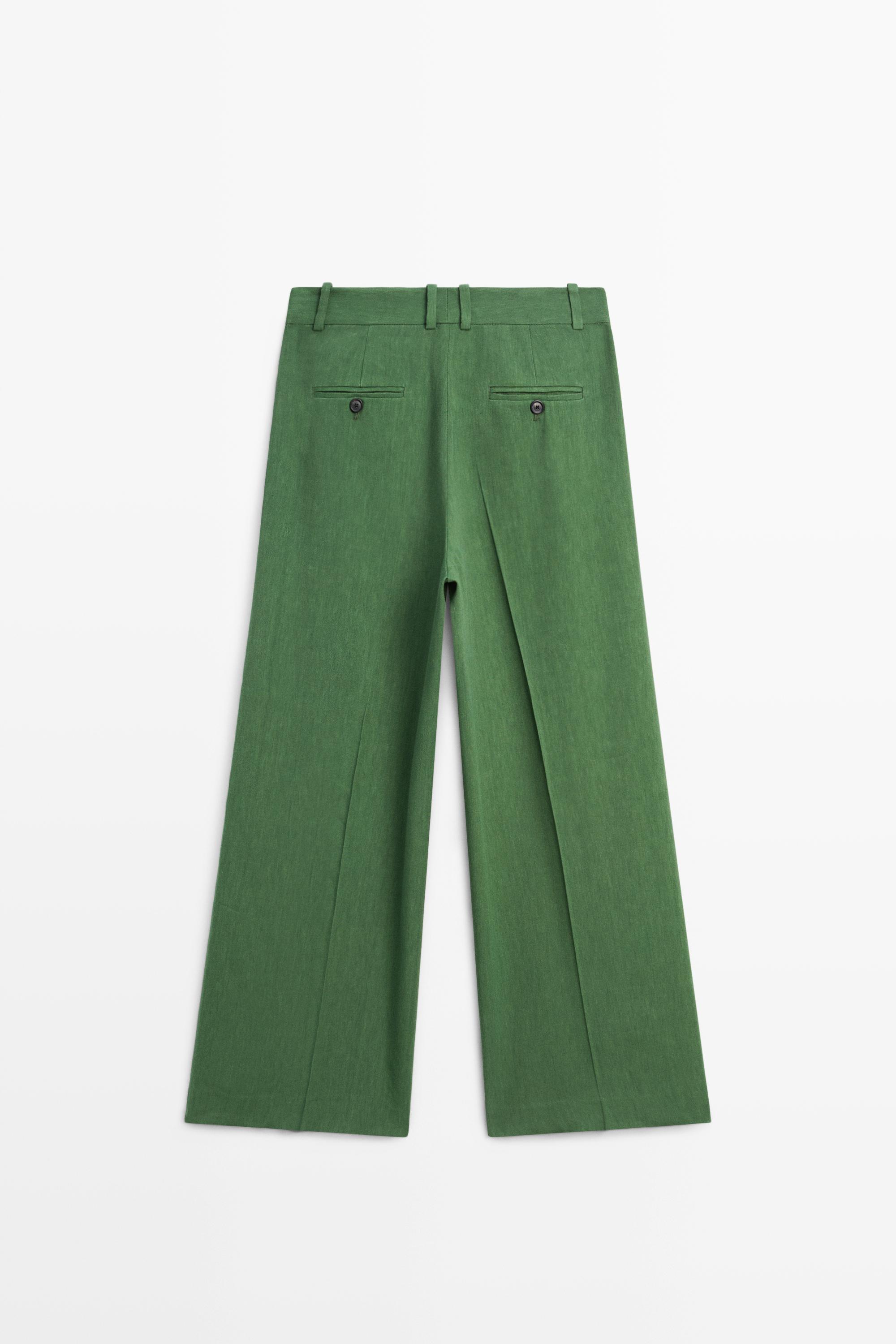 Flowing total look pants — BLUISH GREEN