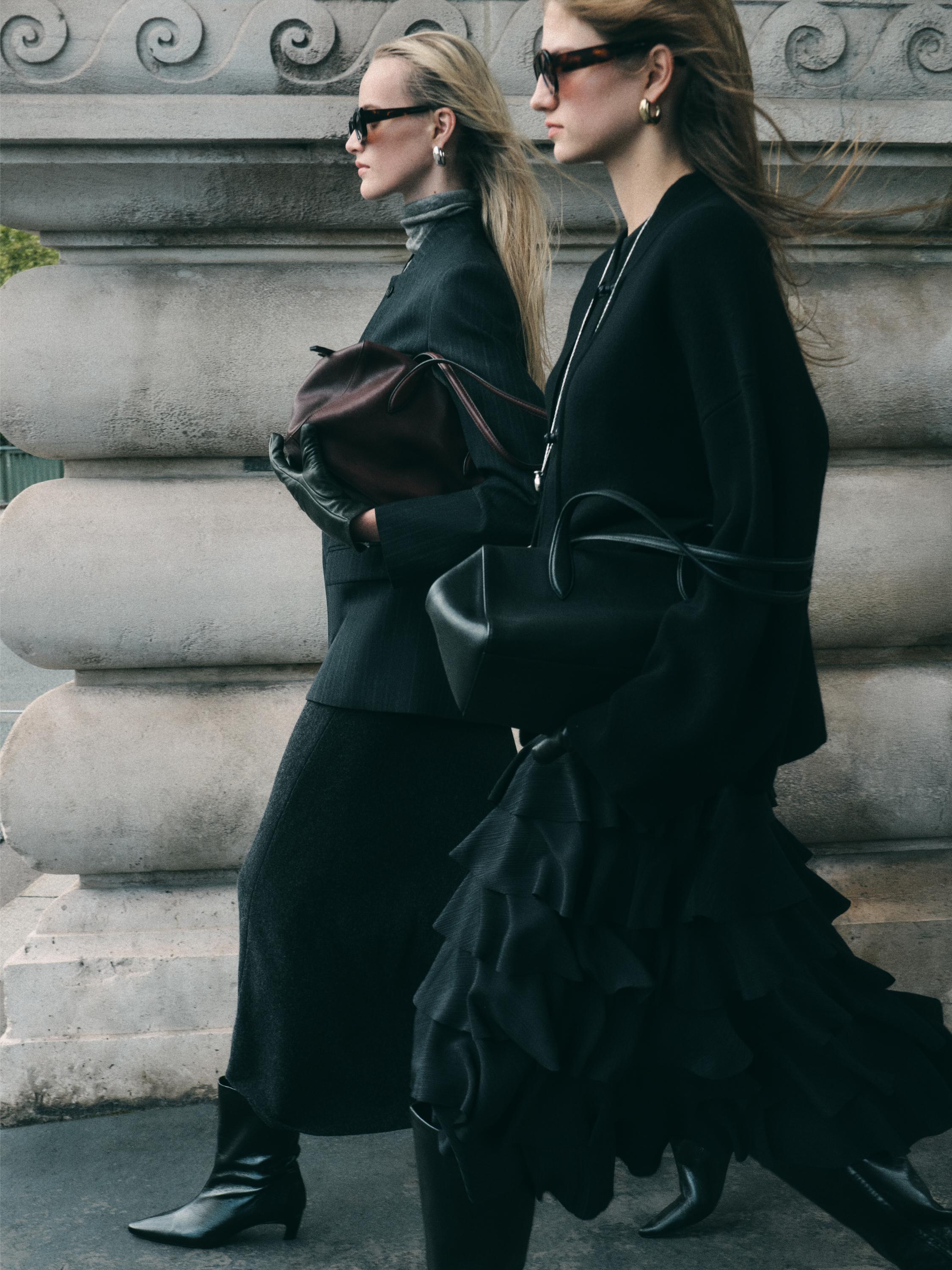 Áo blazer kẻ sọc len 100% có chi tiết cổ áo