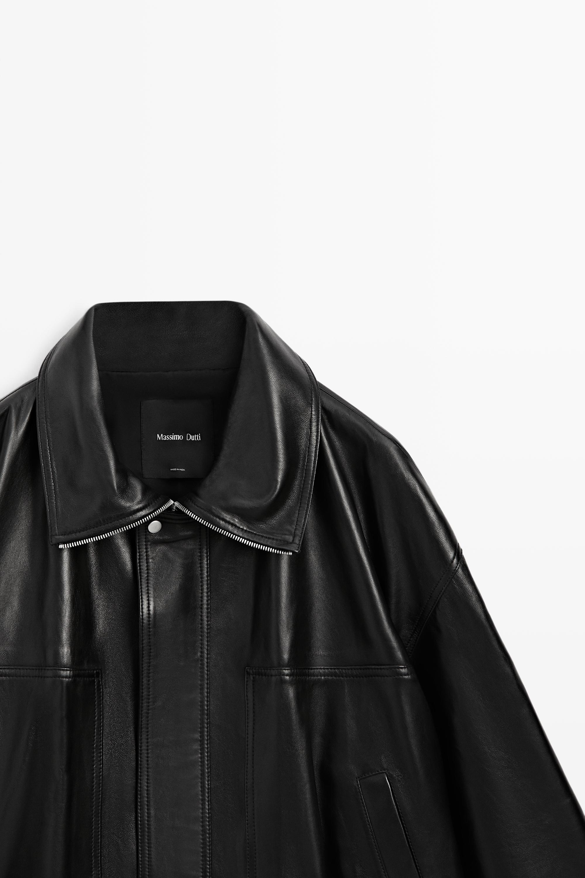 Nappa leather bomber jacket