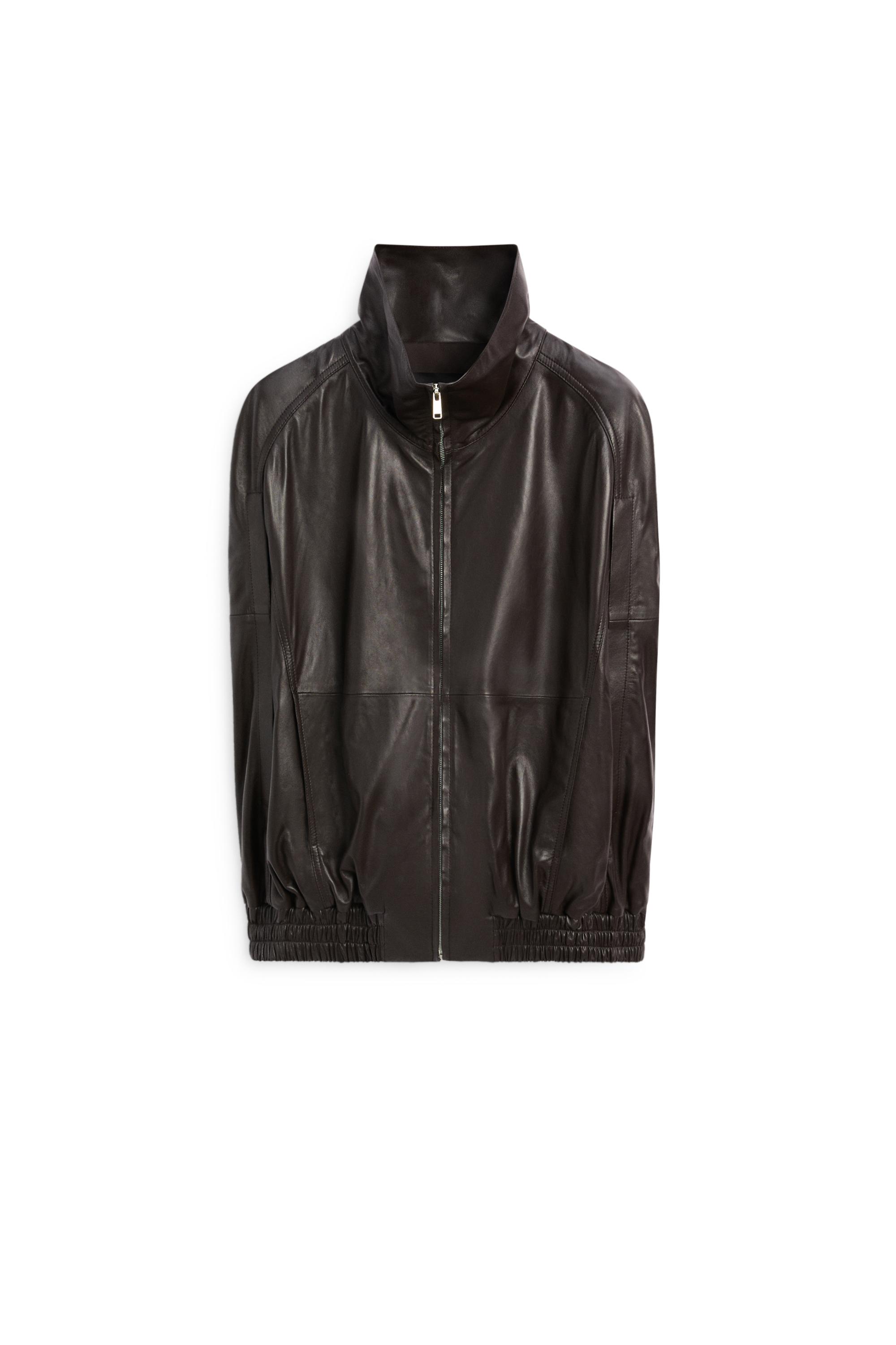 Nappa leather bomber gilet — BROWN (alternate view)