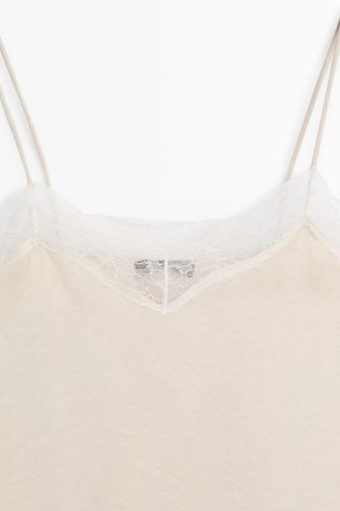 Strappy top with lace detail — CREAM 4