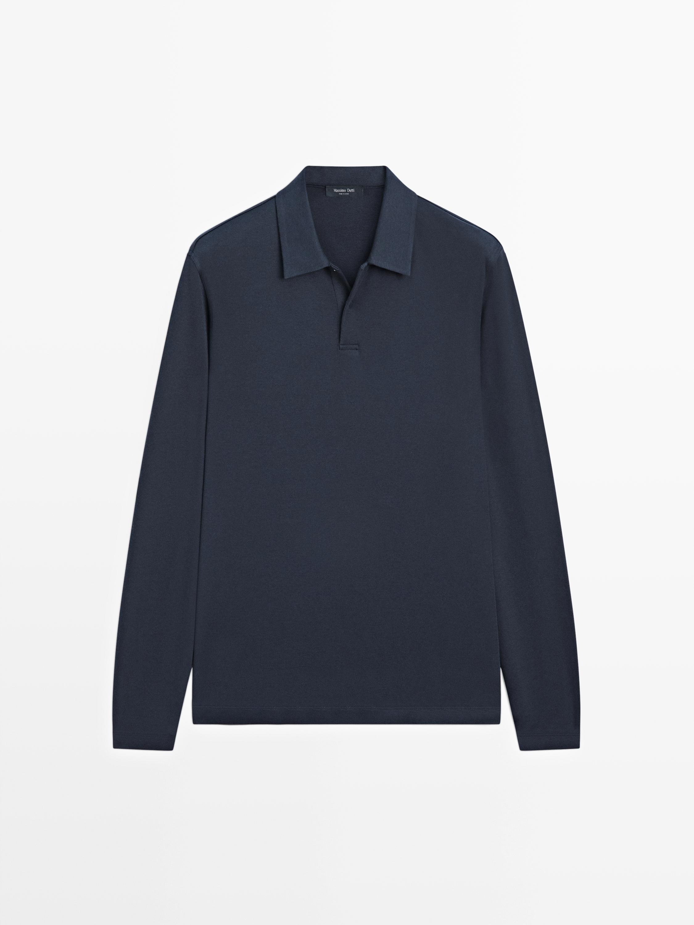 Tricou polo cu mânecă lungă și capse
