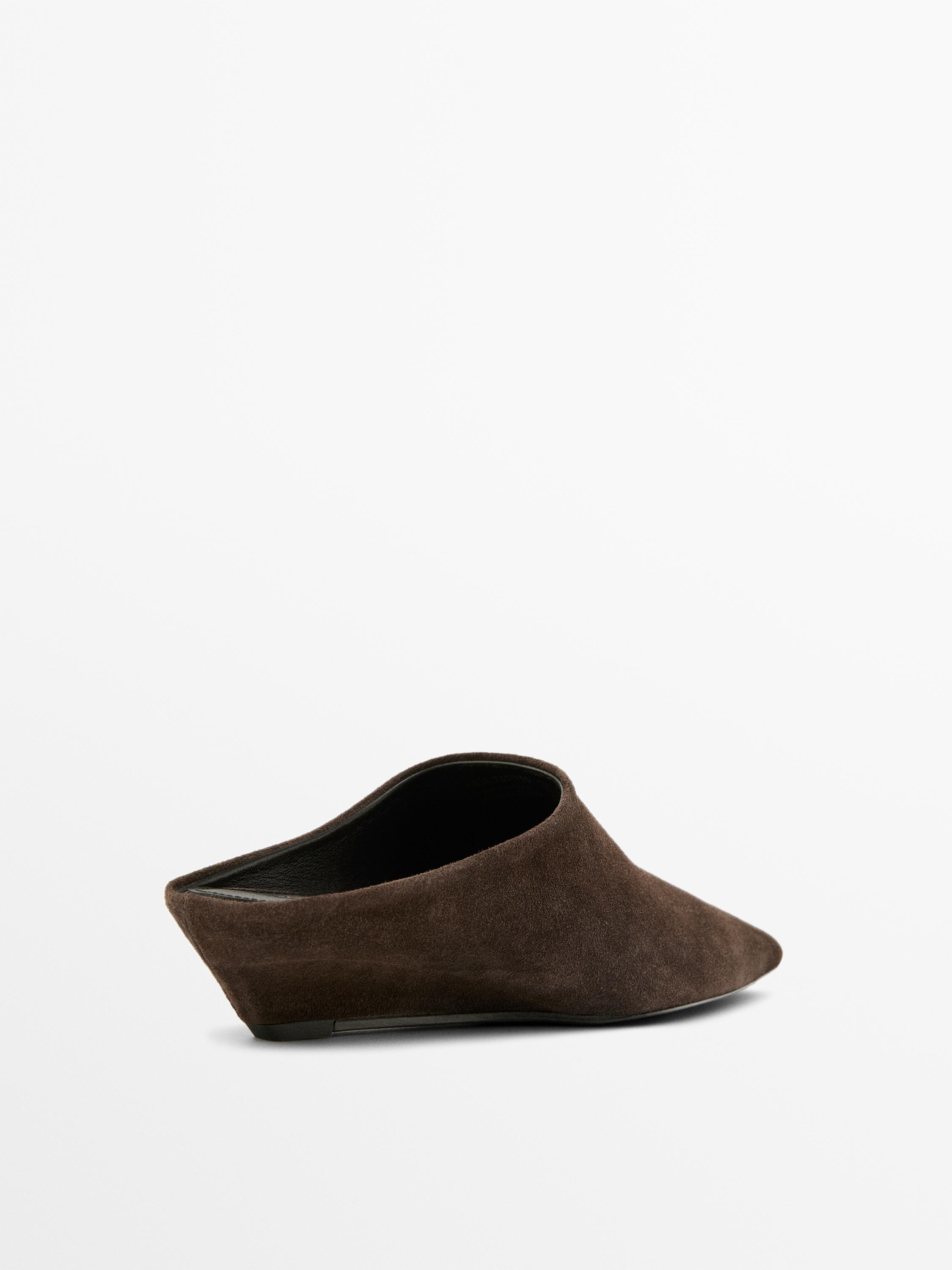 Wedge heel mules — BROWN