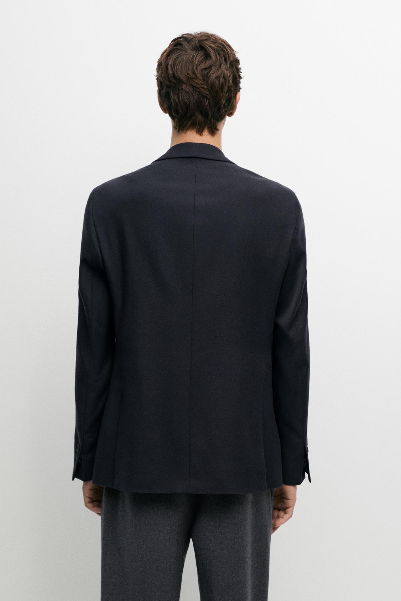 100% cashmere tailored fit blazer — NAVY BLUE