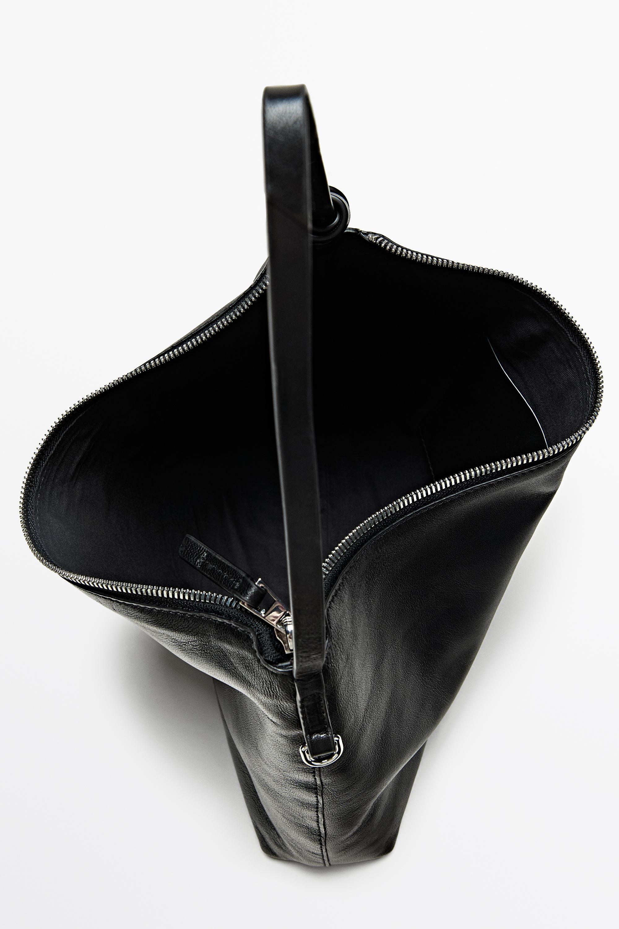 Medium nappa leather bag — BLACK